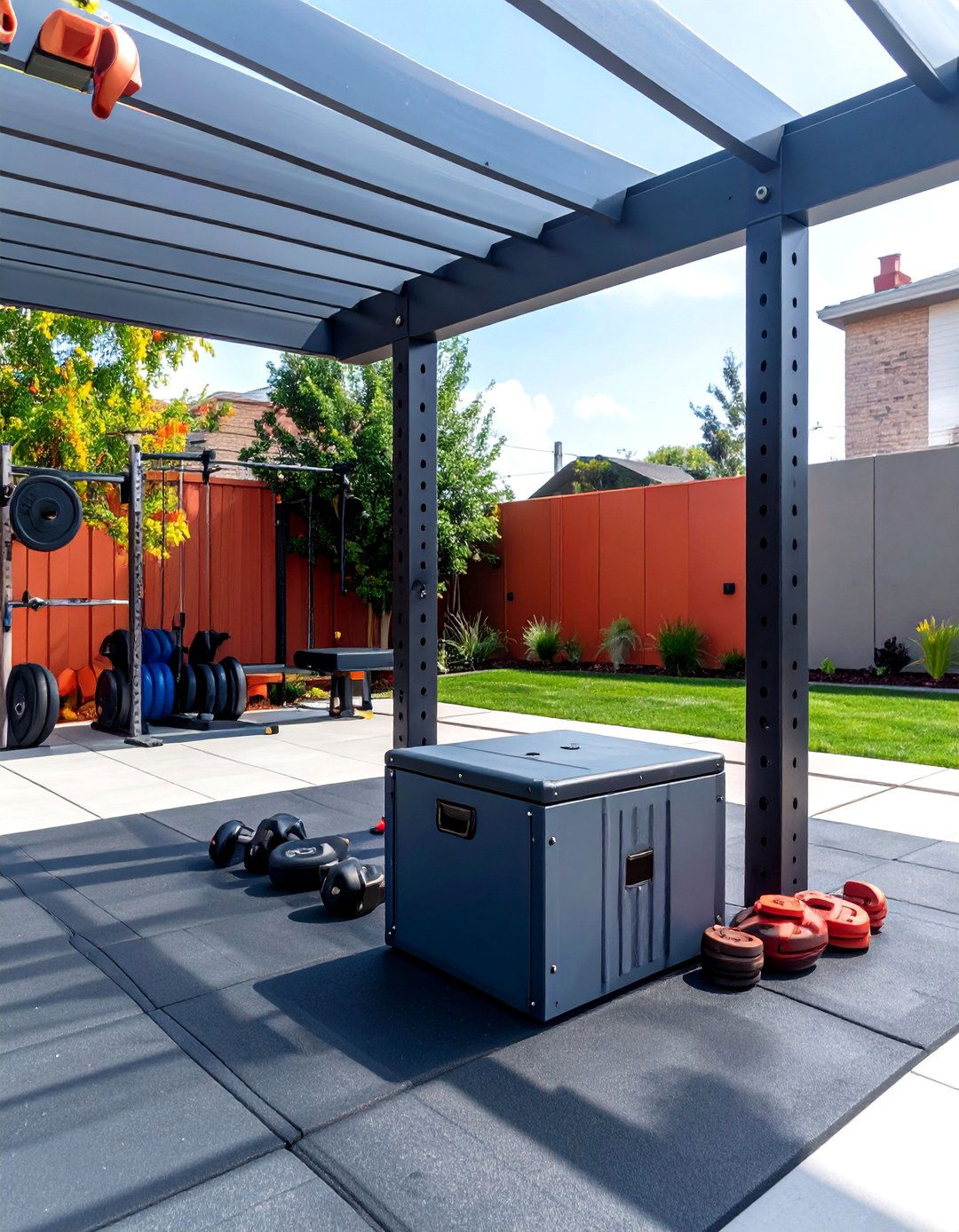 Weatherproof CrossFit Style Box - 30 outdoor gym ideas