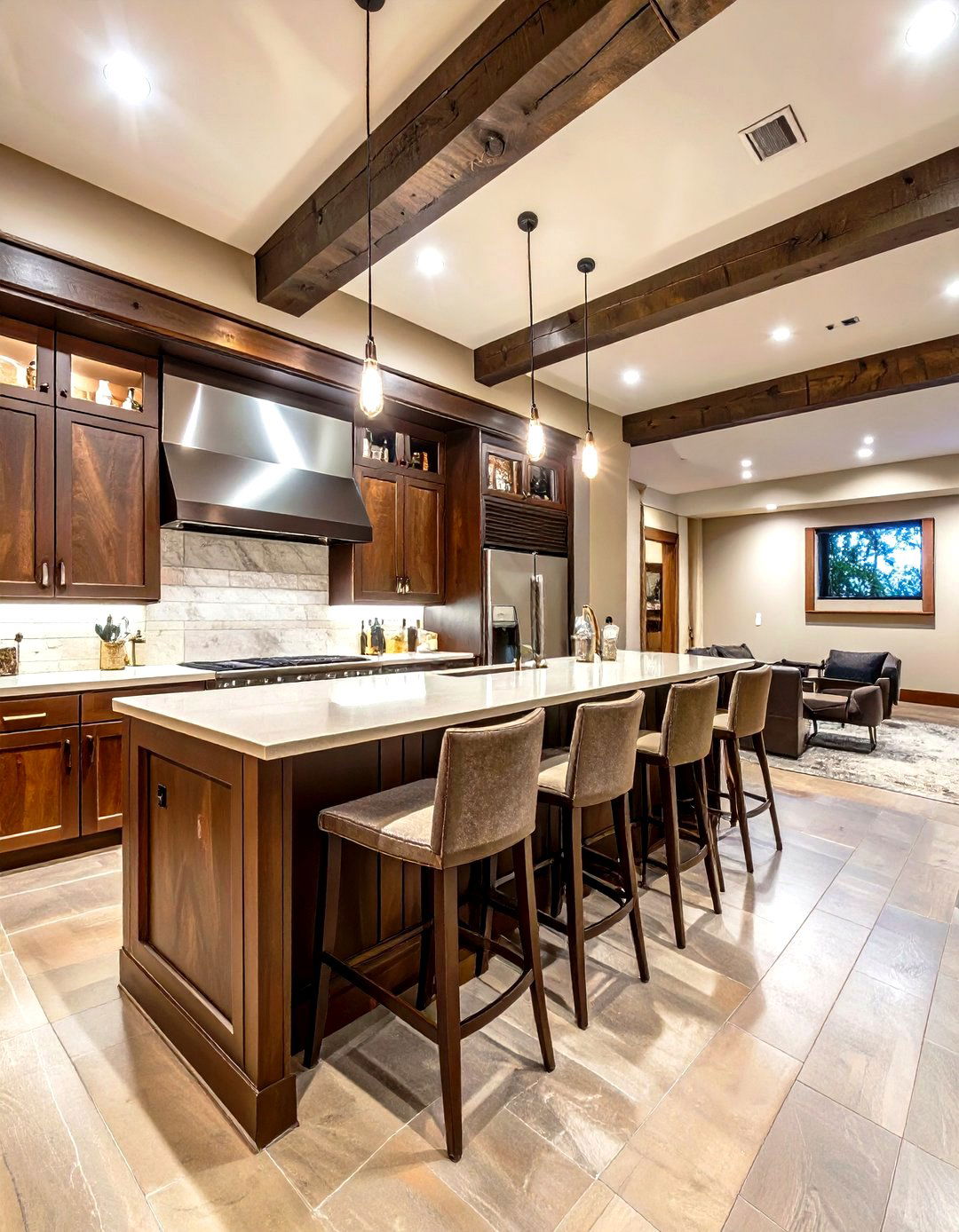Wet Bar with a Pass Through Window - 30 wet bar basement bar ideas