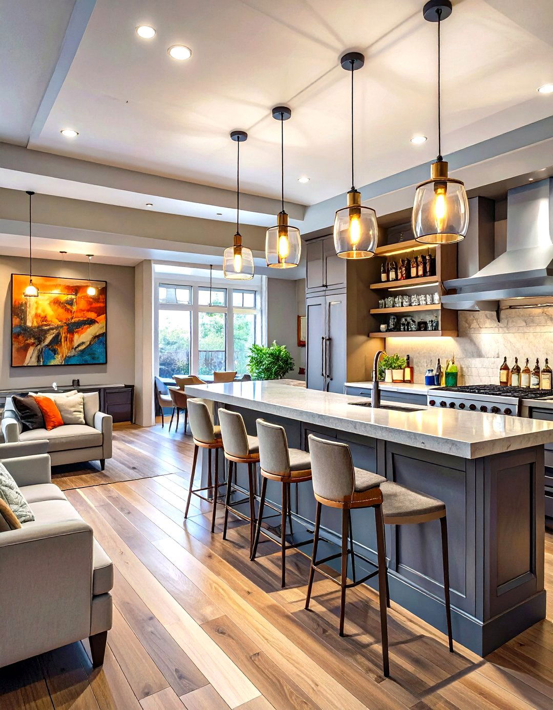 Wet Bar with a Peninsula - 30 wet bar basement bar ideas