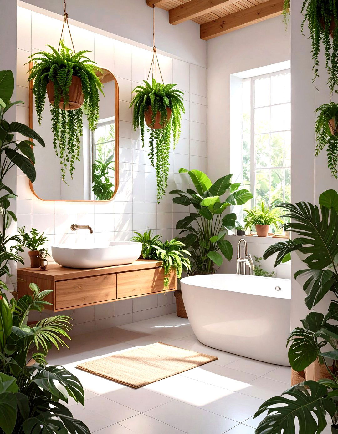 Wet Bathroom with Integrated Plant Life - 30 wet bathroom ideas