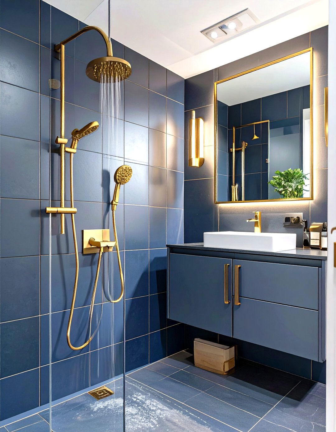 Wet Bathroom with Metallic Accents - 30 wet bathroom ideas