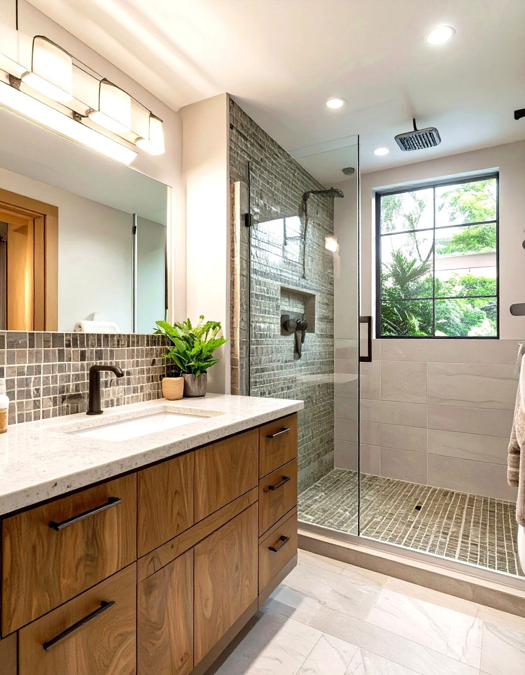Wet Bathroom with a Half Wall Divider - 30 wet bathroom ideas
