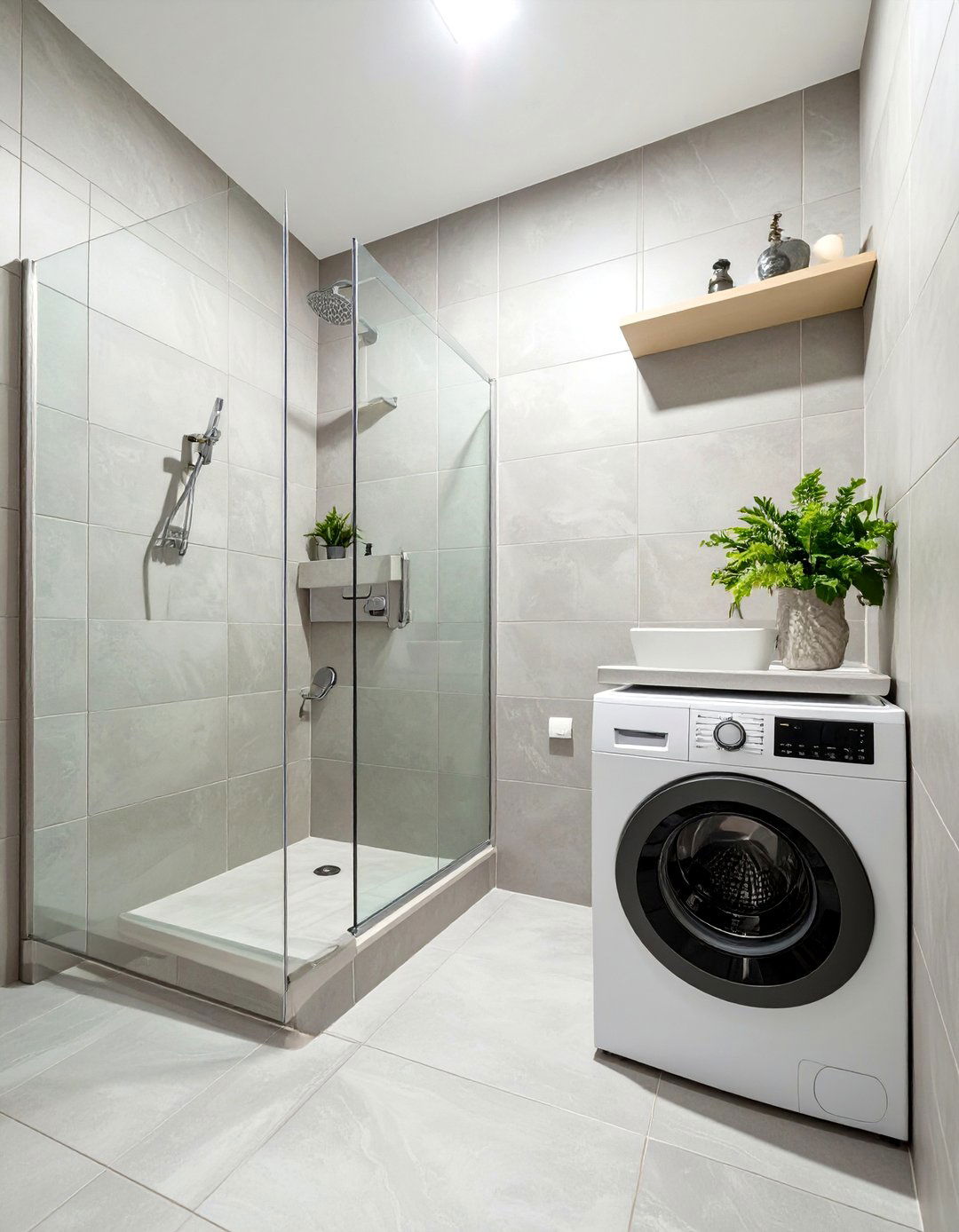 Wet Room with Laundry - 30 combination small bathroom and laundry room combo designs