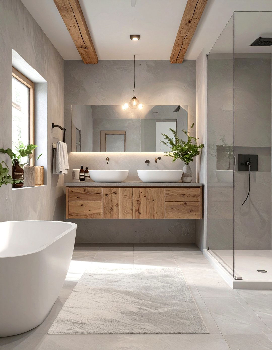 Wet Room with Polished Plaster Walls - 30 wet room bathroom ideas