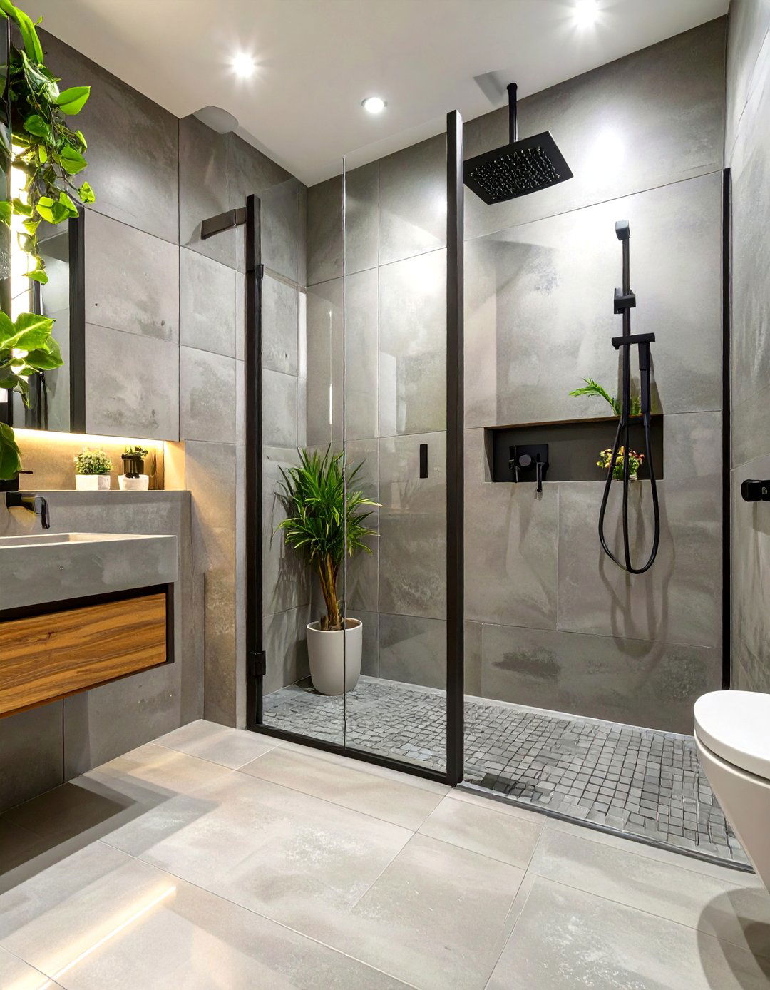 Wet Room with a Concrete Finish - 30 shower room ideas