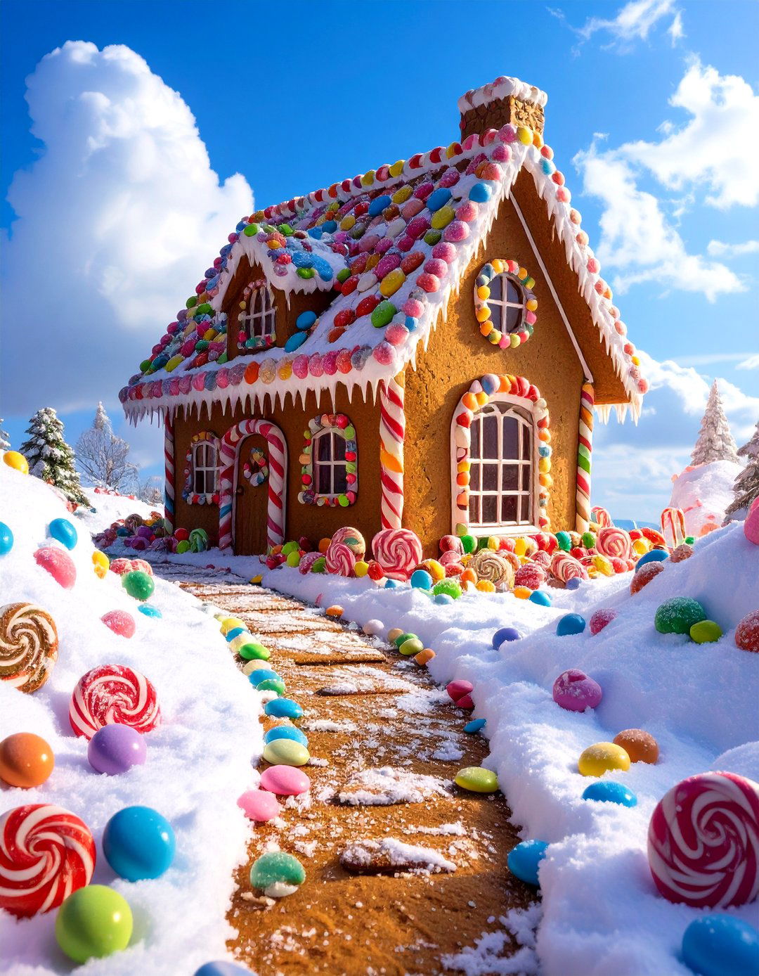 Whimsical Candy Coated Cottage - 30 gingerbread house design ideas
