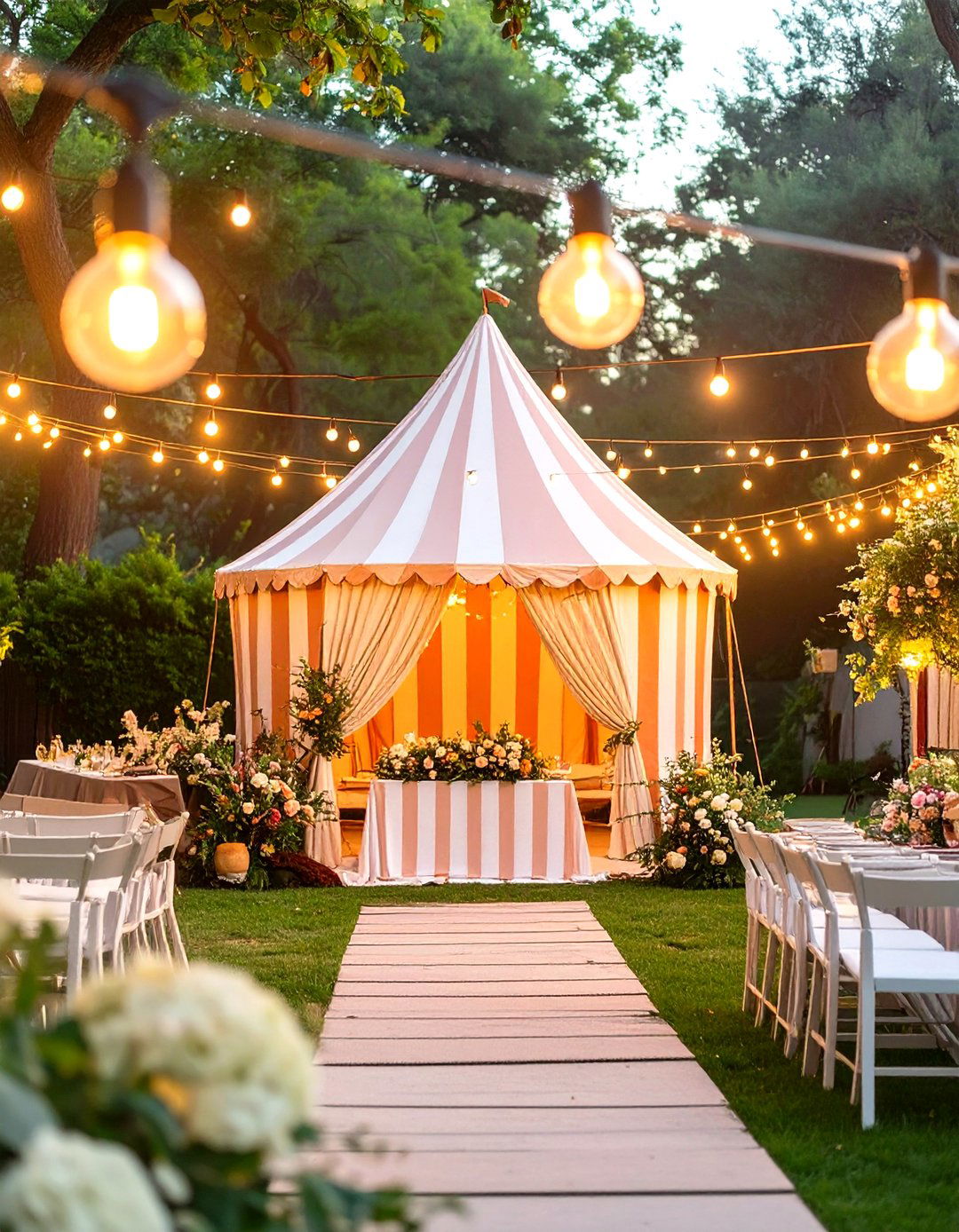 Whimsical Carnival Backyard Wedding - 30 backyard wedding ideas