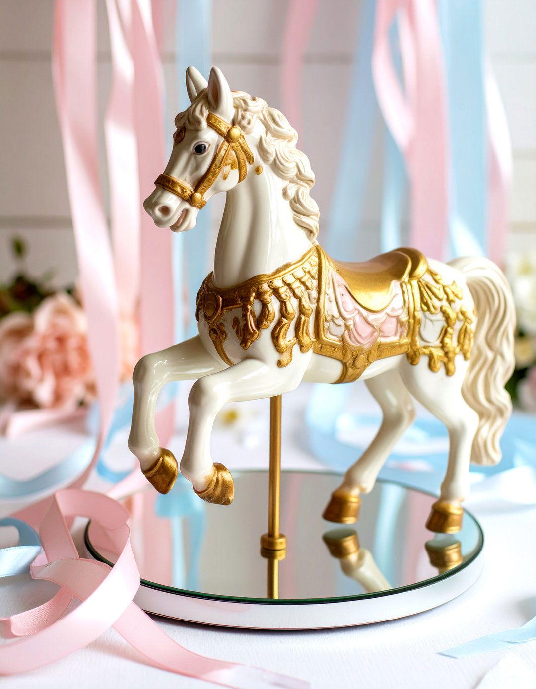 Whimsical Carousel Horse - 30 baby shower centerpiece ideas