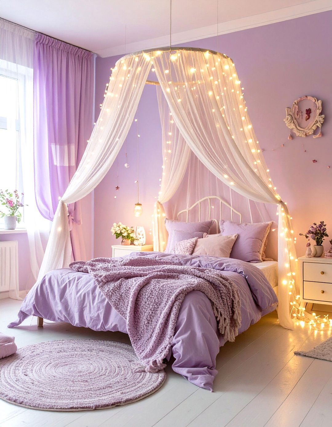 Whimsical Fairy Light Bedroom - 30 cute bedroom ideas