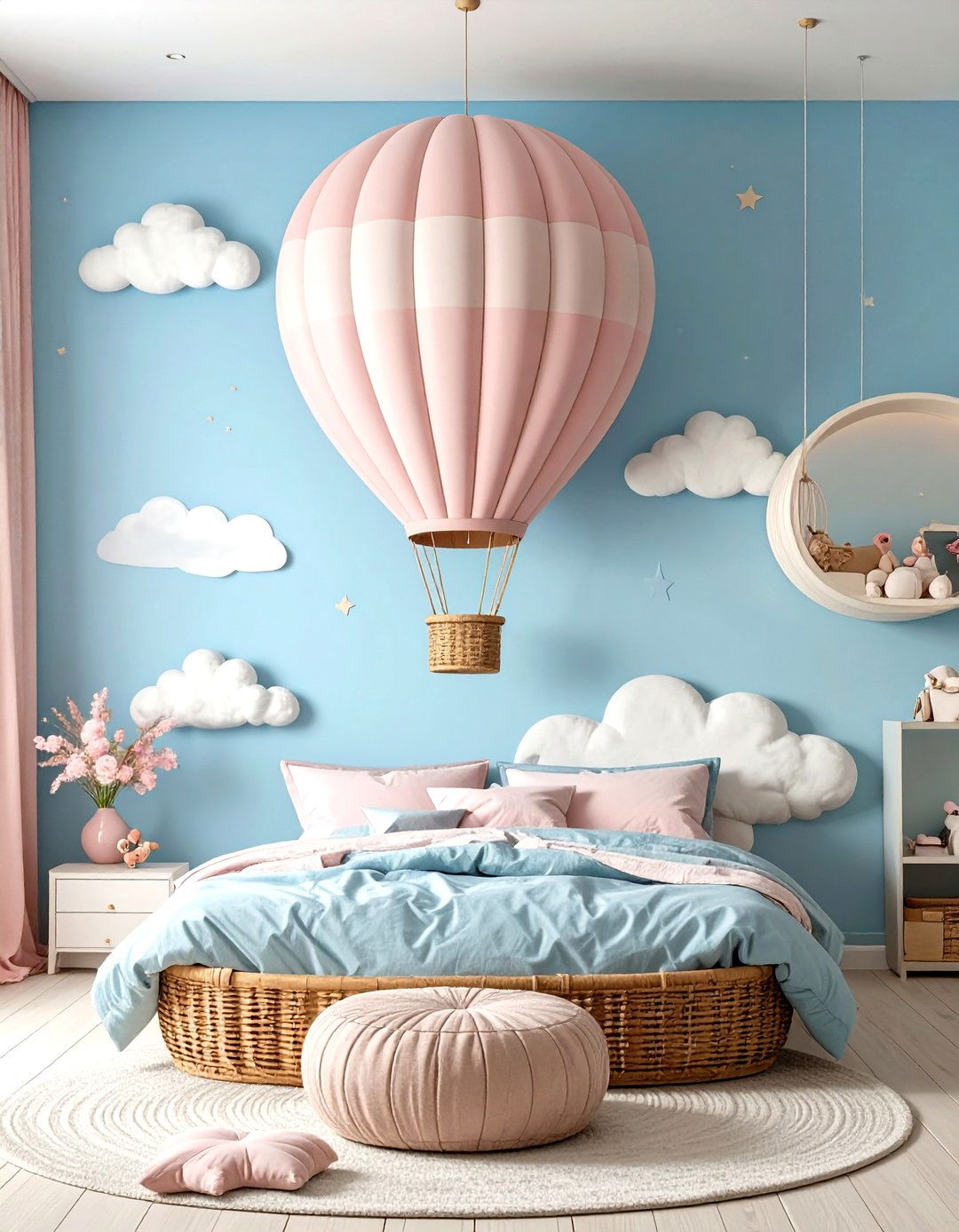 Whimsical Hot Air Balloon Bedroom - 30 luxury pink girl bedroom design ideas
