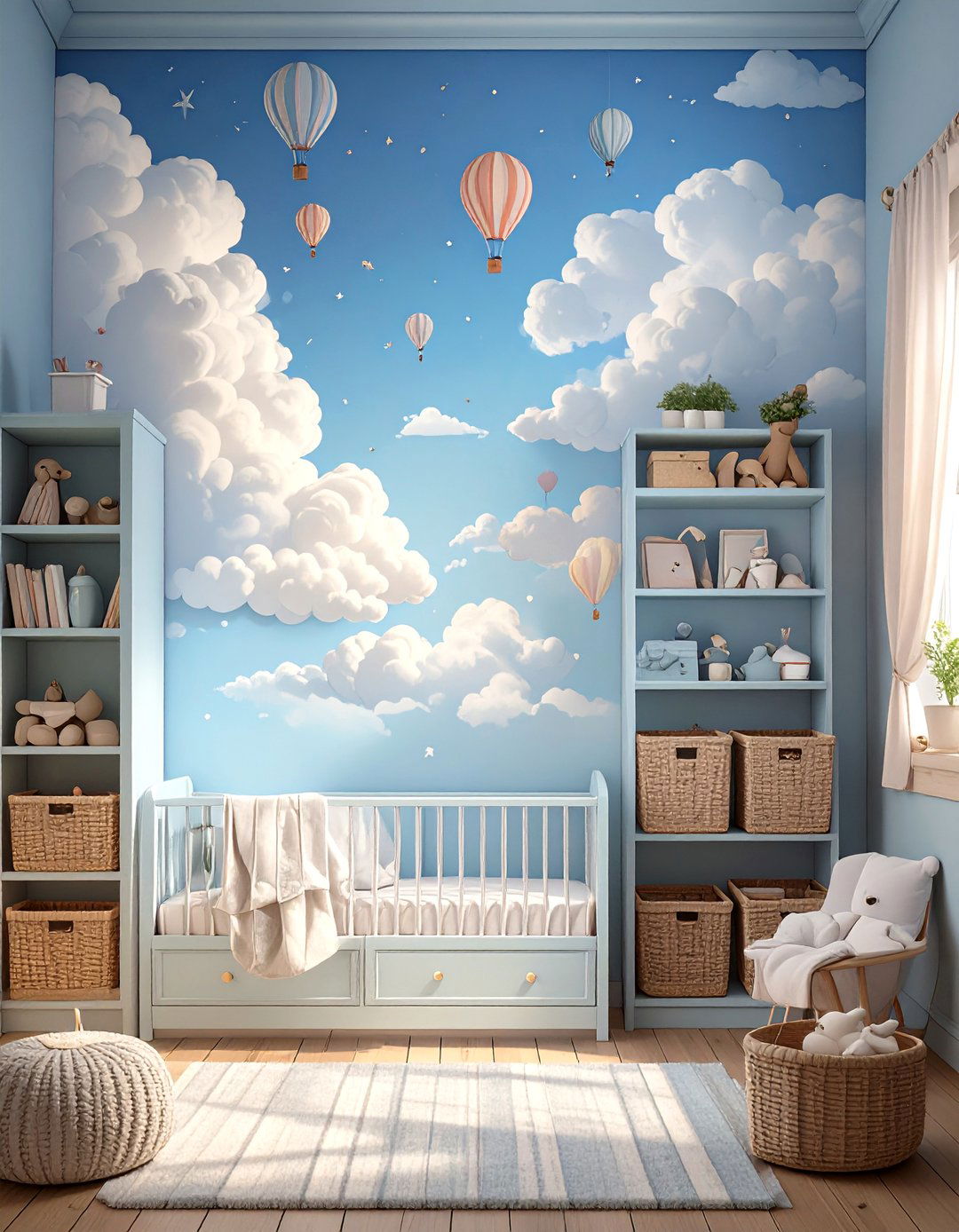 Whimsical Hot Air Balloon Closet - 30 baby closet ideas