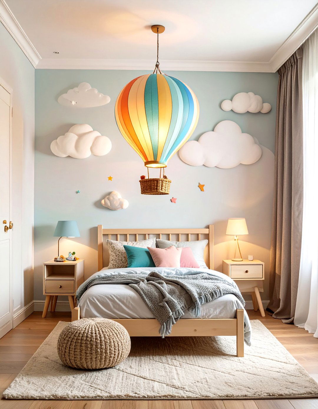 Whimsical Hot Air Balloon Light - 30 bedroom ceiling light ideas