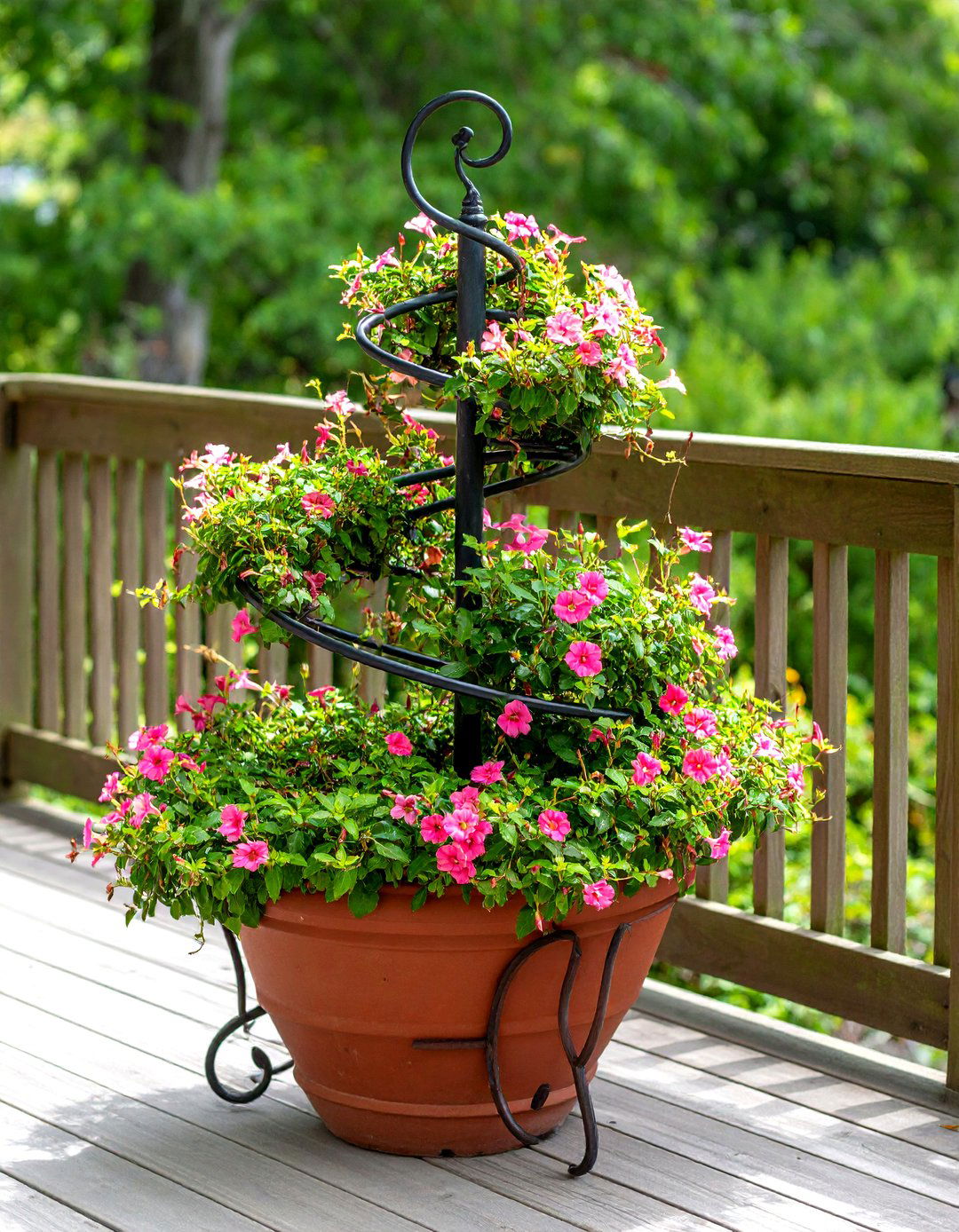 Whimsical Spiral Garden Trellis - 30 diy garden trellis ideas