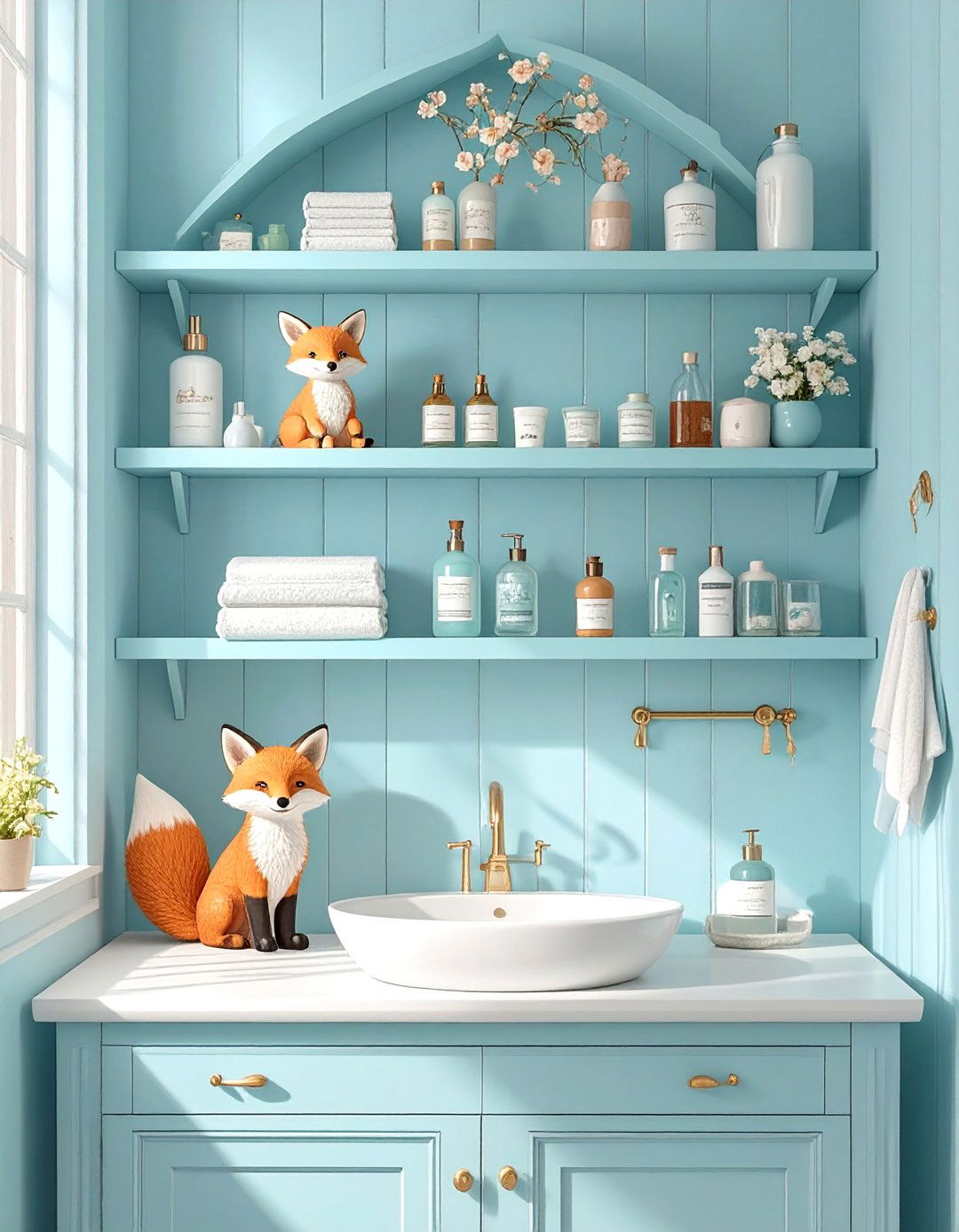 Whimsical Storybook Bathroom Shelf - 30 bathroom shelf decor ideas