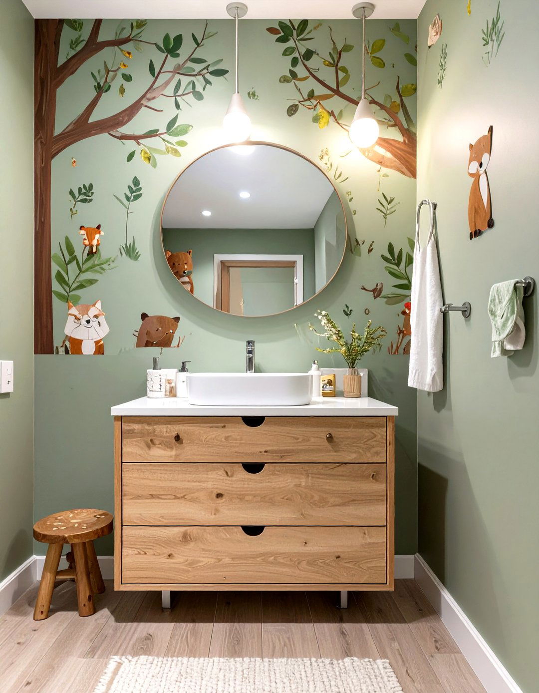 Whimsical Woodland Creatures Bathroom - 30 kids bathroom ideas