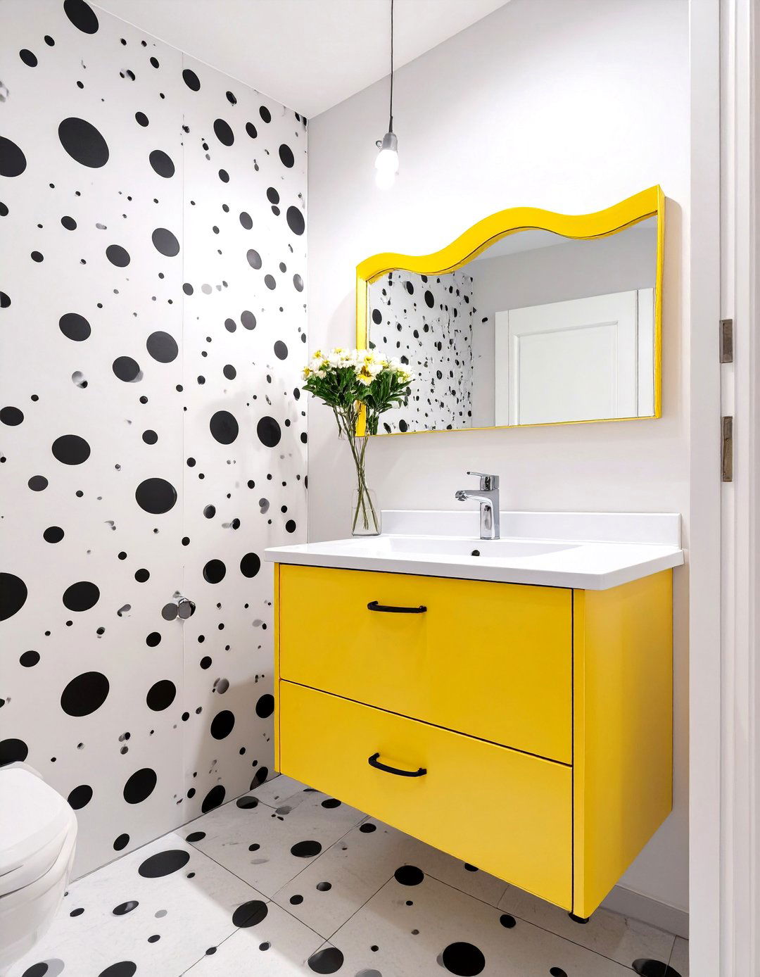 Whimsical and Playful Half Bathroom - 30 half bathroom decor ideas