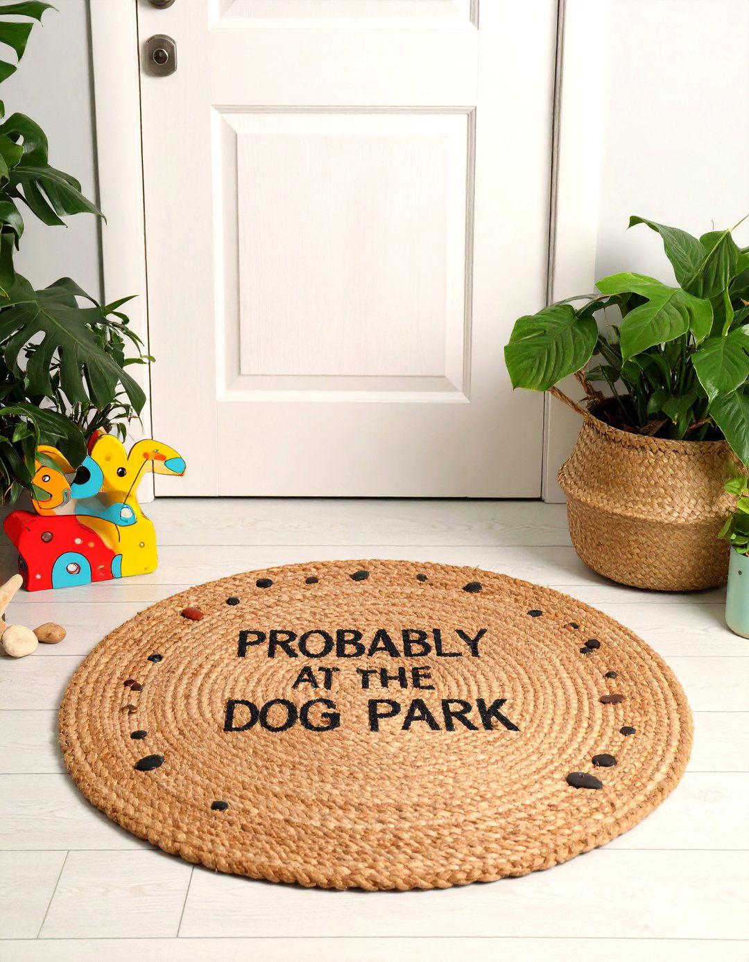 Whimsical and Playful Quote Mat - 30 front porch rug ideas