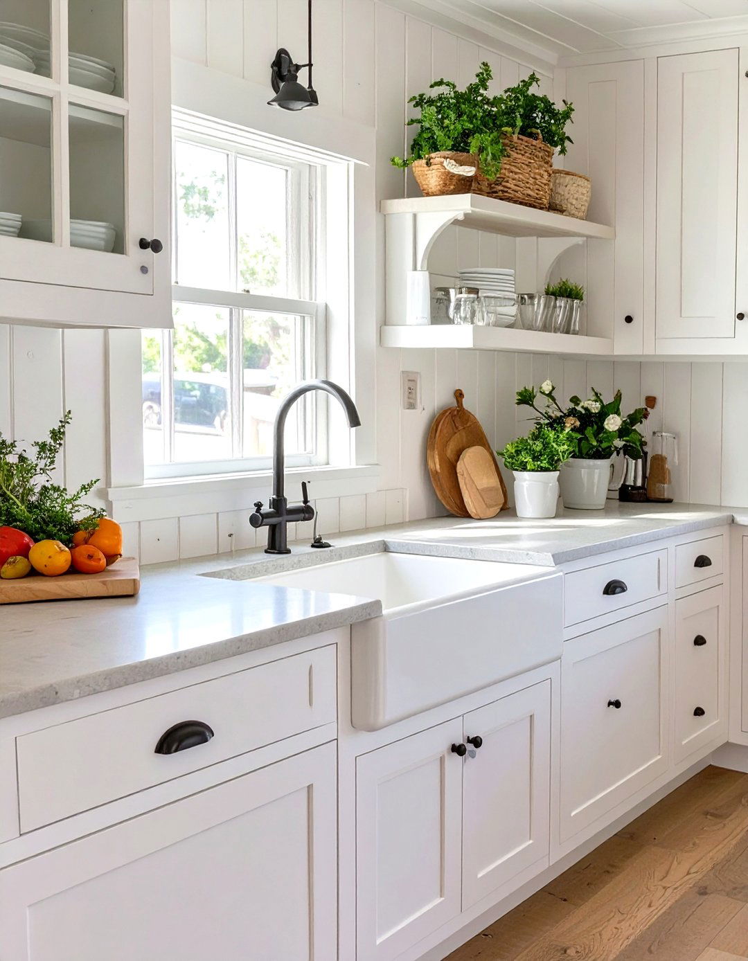 White Beadboard Paneling - 30 seaside coastal kitchen design ideas