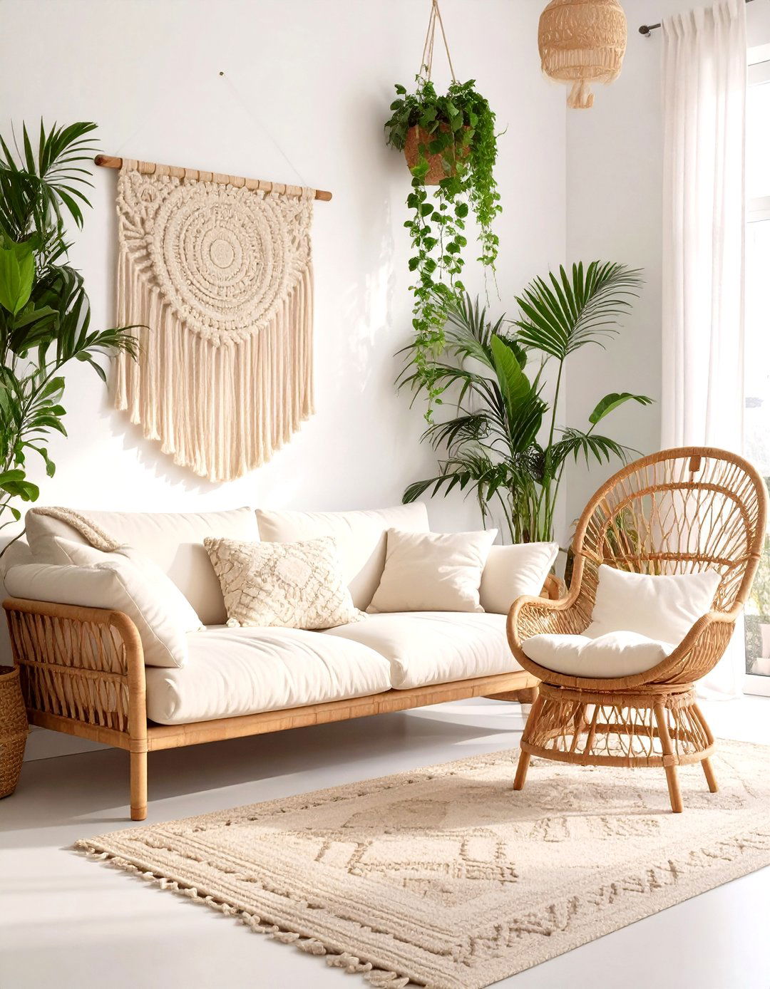 White Bohemian Living Room - 30 white living room ideas