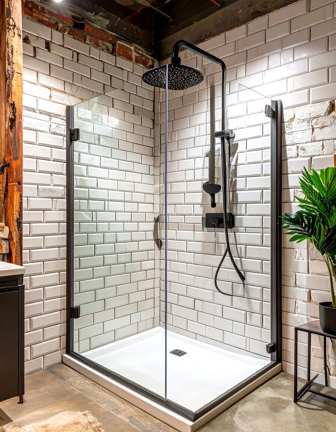 White Brick Look Shower Tile - 30 white shower tile ideas