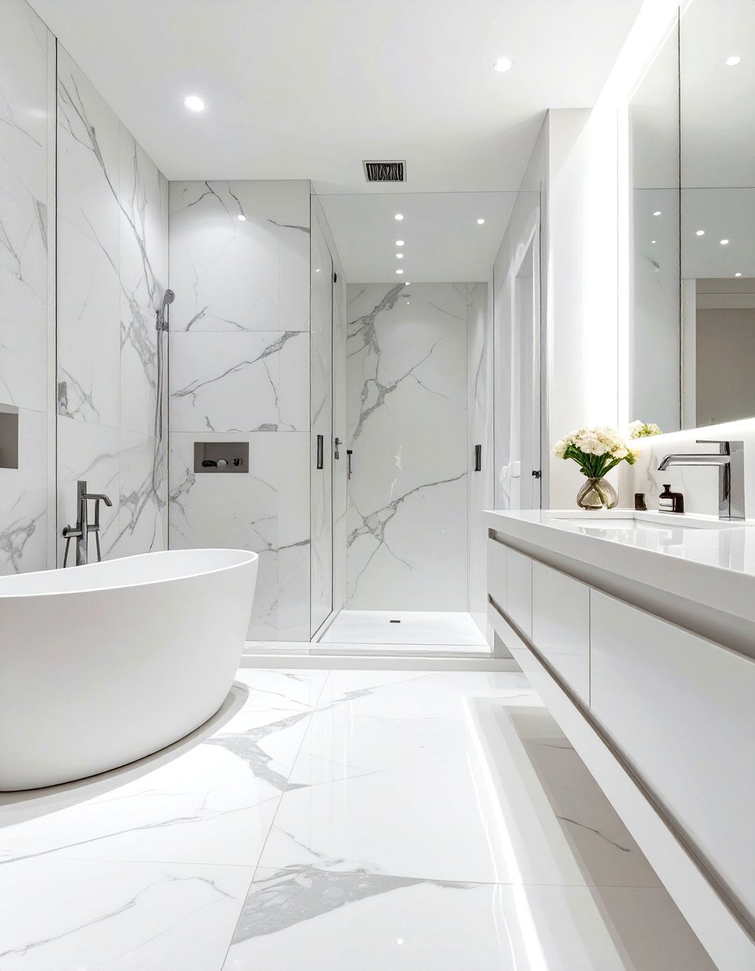 White Marble Bathroom Design - 30 white bathroom ideas