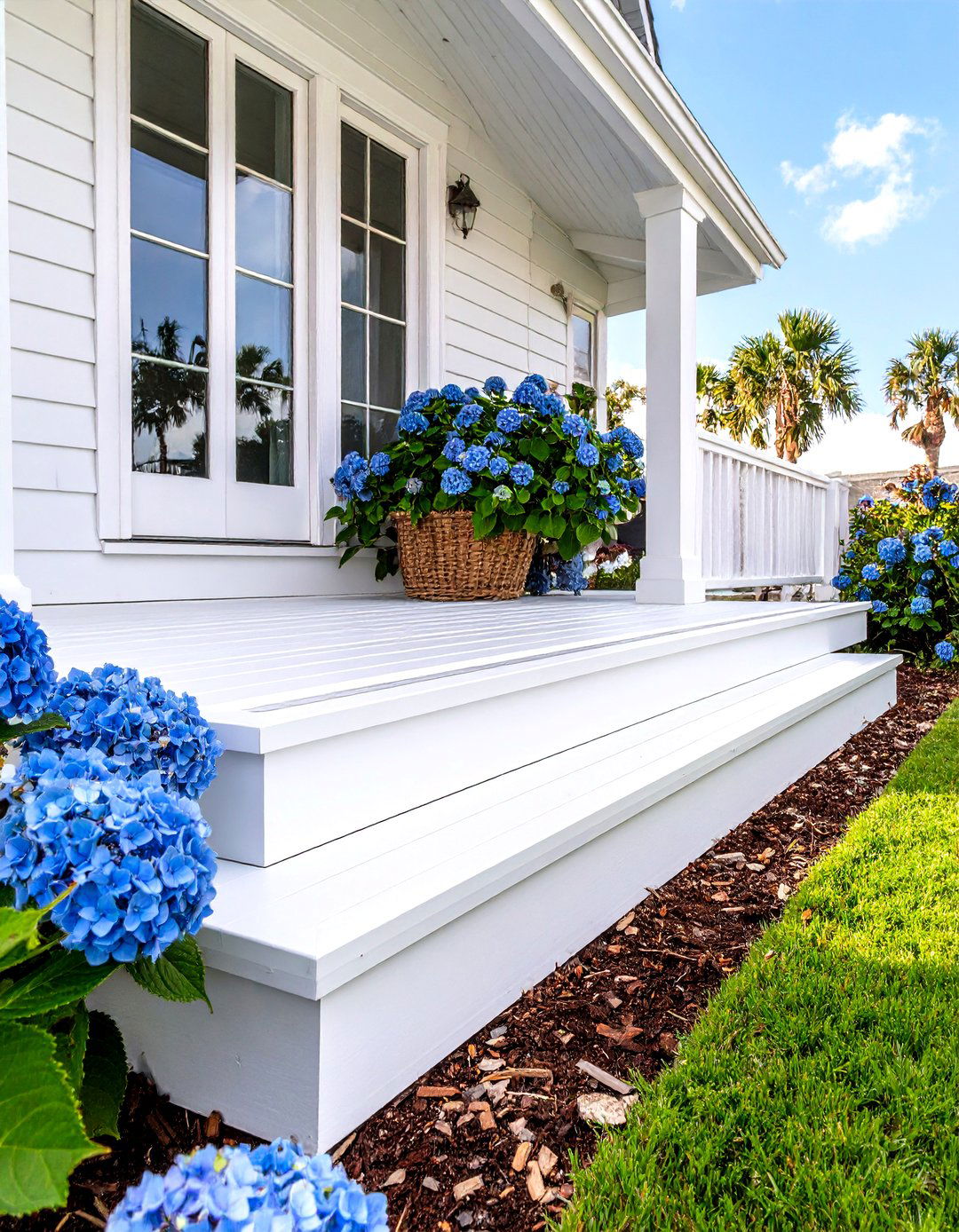 White Vinyl Horizontal Skirting for a Clean Look - 30 horizontal deck skirting ideas