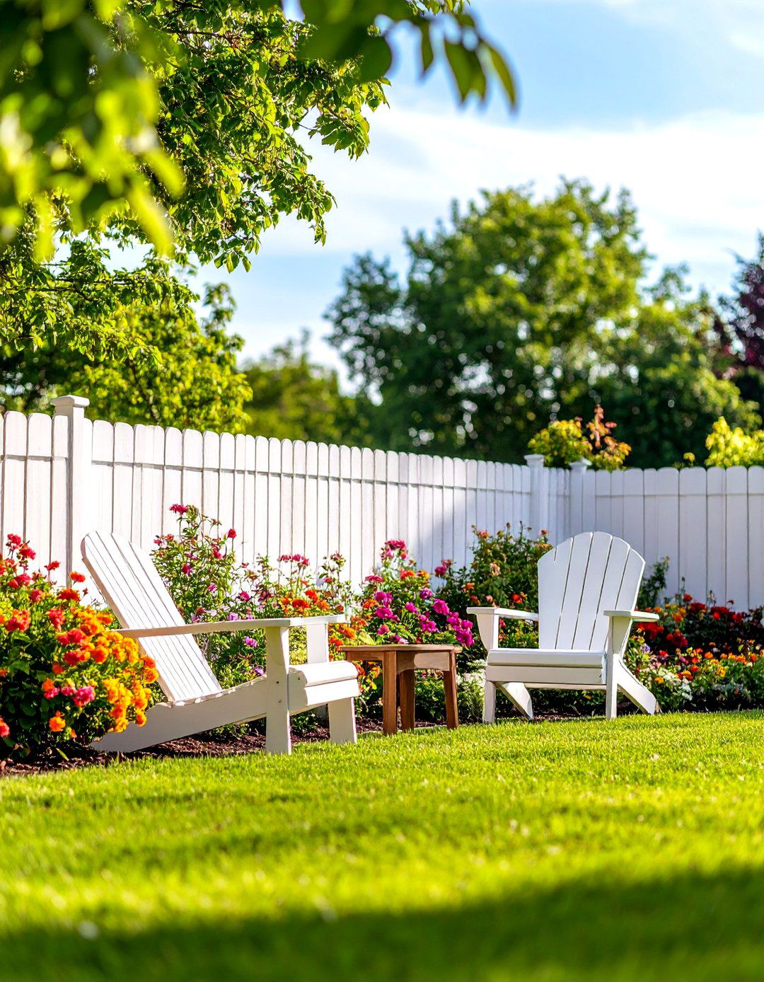 White Vinyl Privacy Patio Fence - 30 patio fence ideas