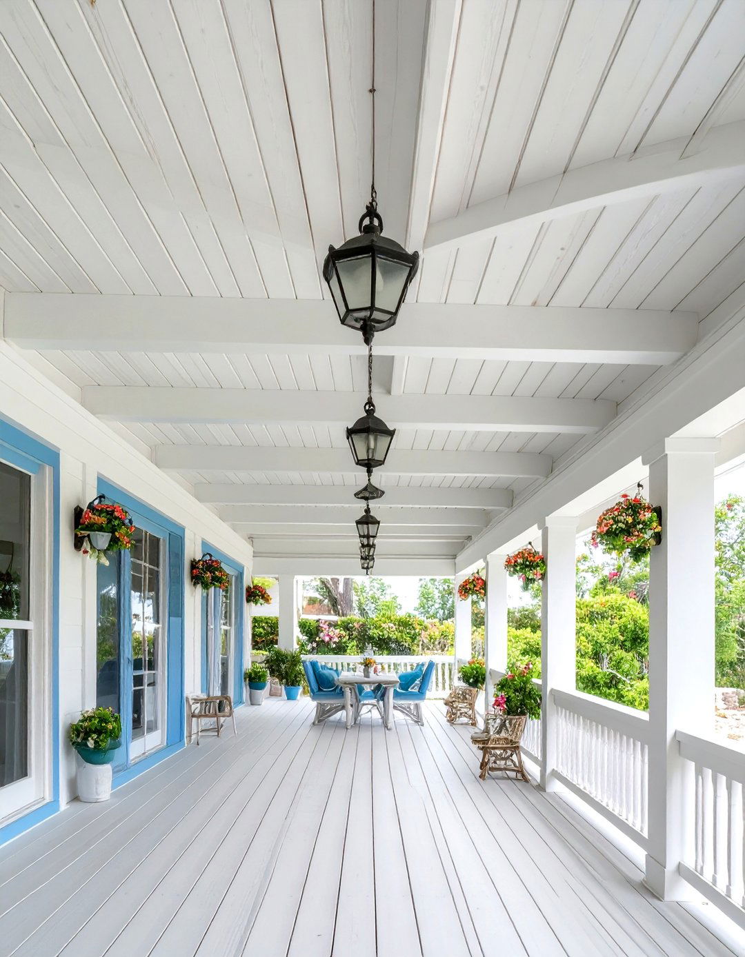 White Washed Wood Plank Ceiling - 30 patio ceiling ideas