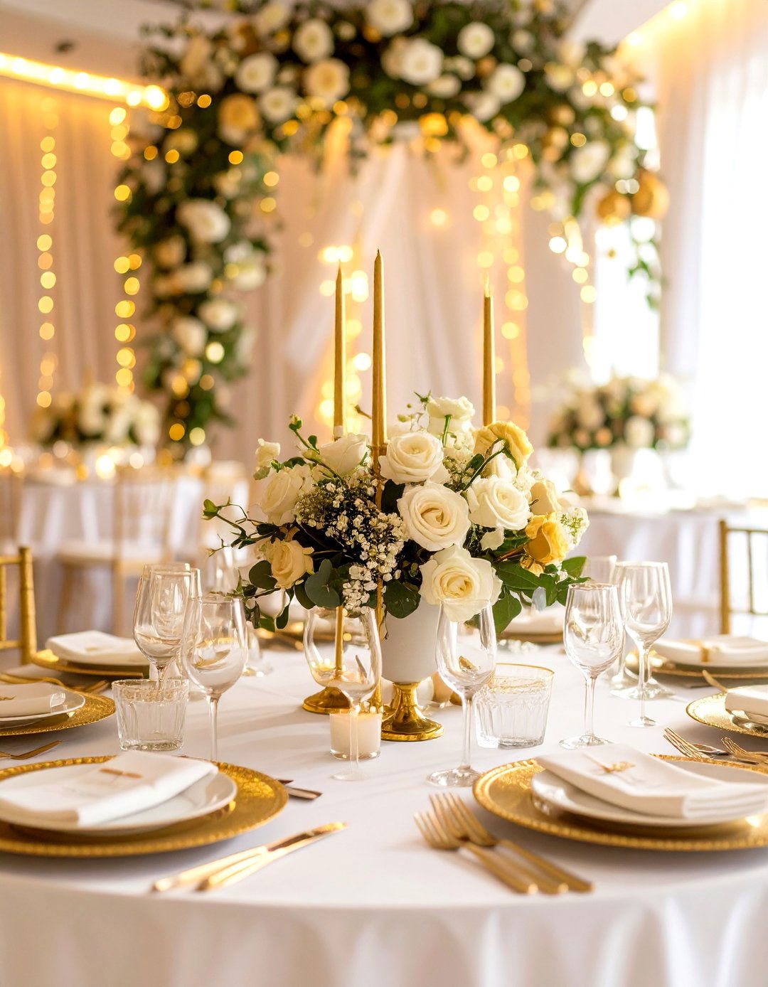 White and Gold Elegance - 30 january baby shower ideas