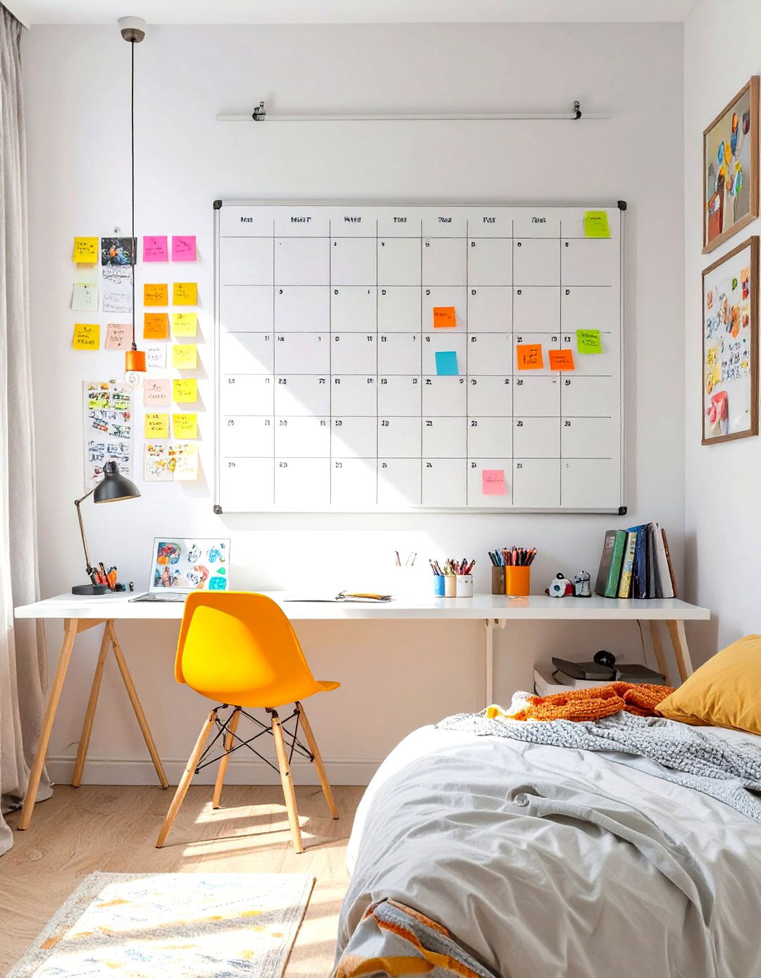 Whiteboard or Cork Board Calendar - 30 single dorm room ideas