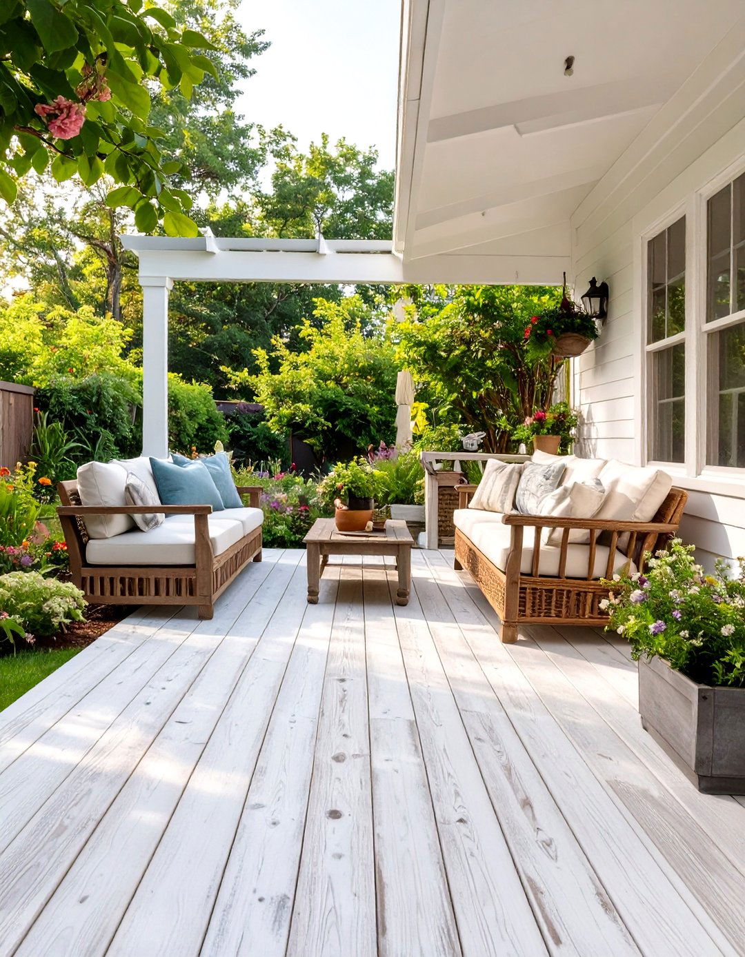 Whitewash Deck Stain - 30 deck paint ideas