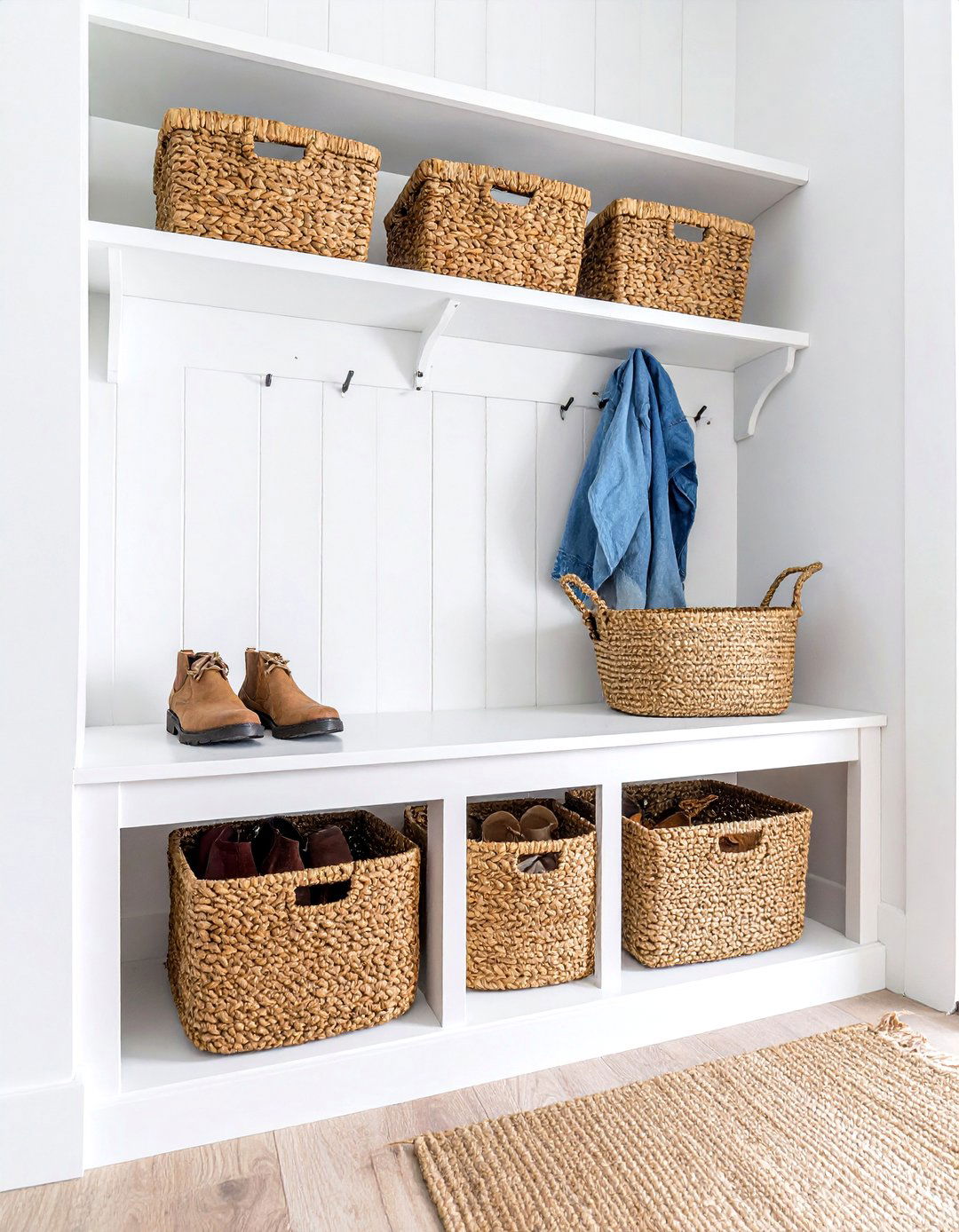 Wicker Basket Storage Mudroom - 30 small mudroom mudroom ideas