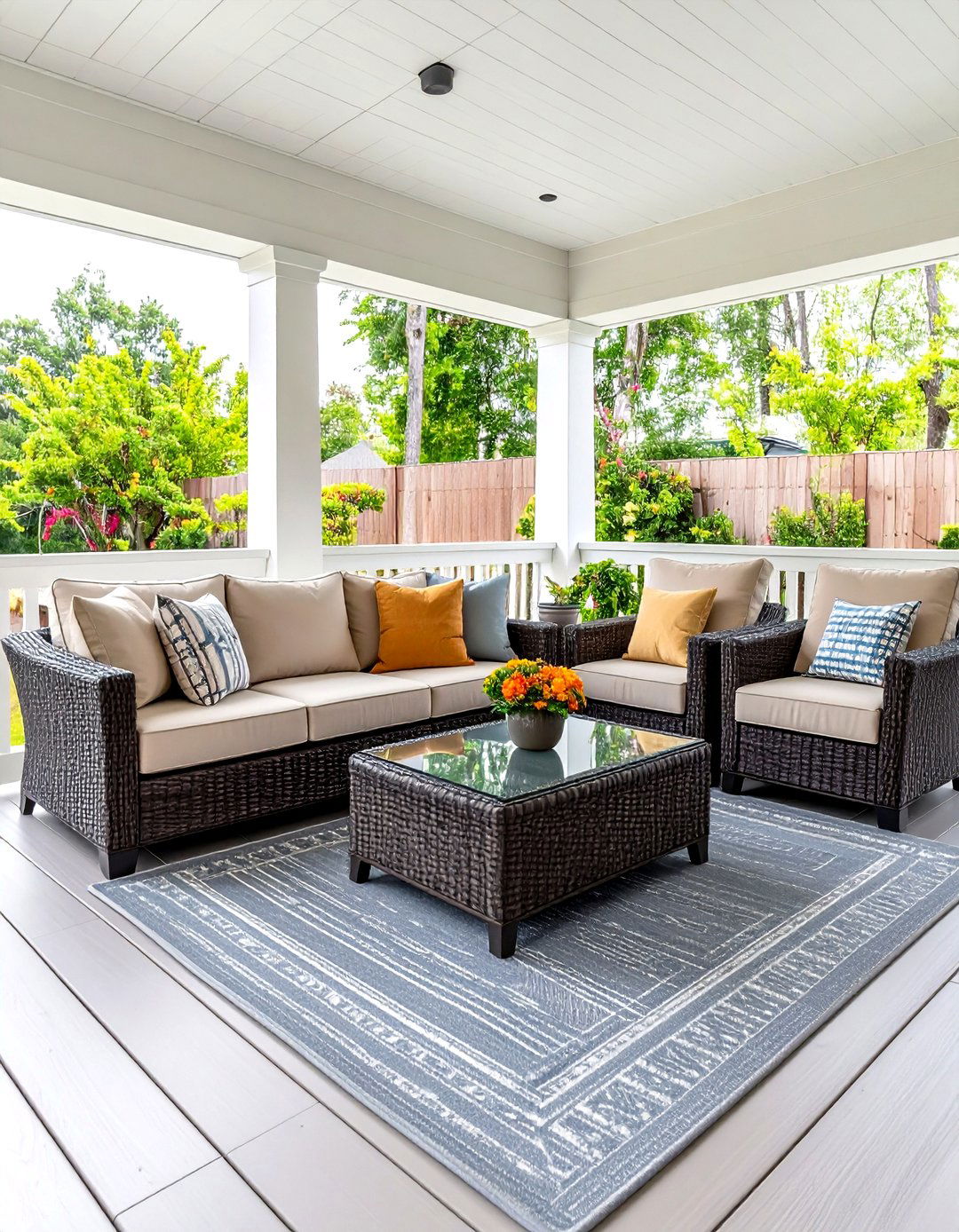 Wicker Conversation Set - 30 porch furniture ideas