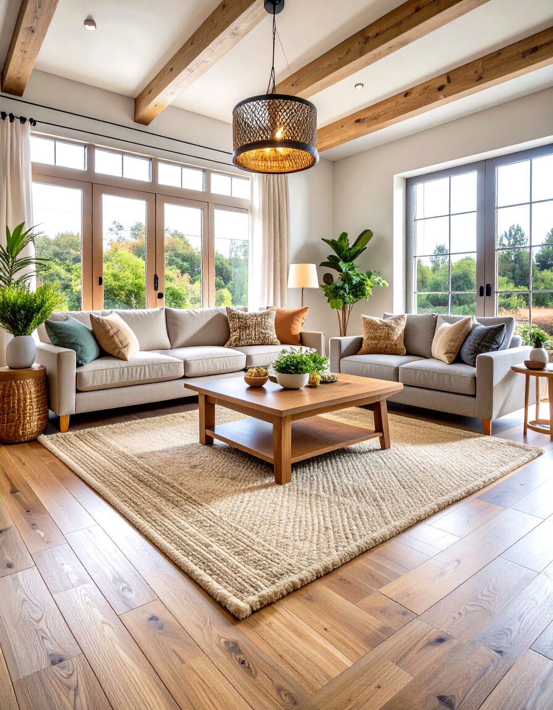 Wide Plank Hardwood Flooring - 30 rustic farmhouse interior design ideas