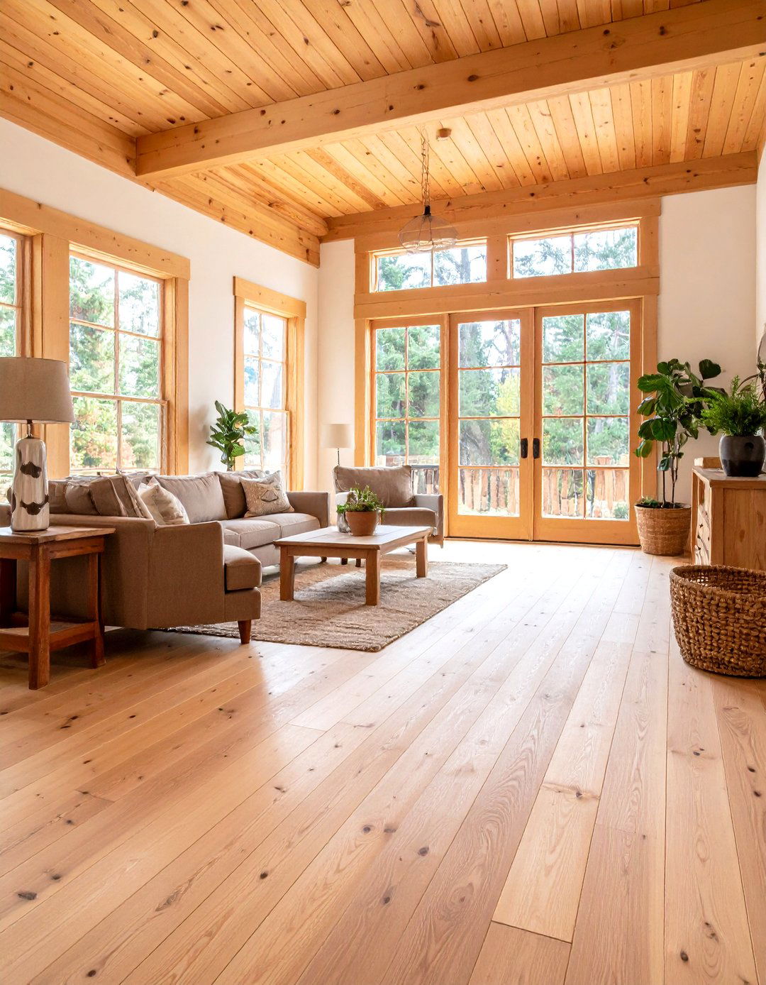 Wide Plank Pine Entryway Flooring