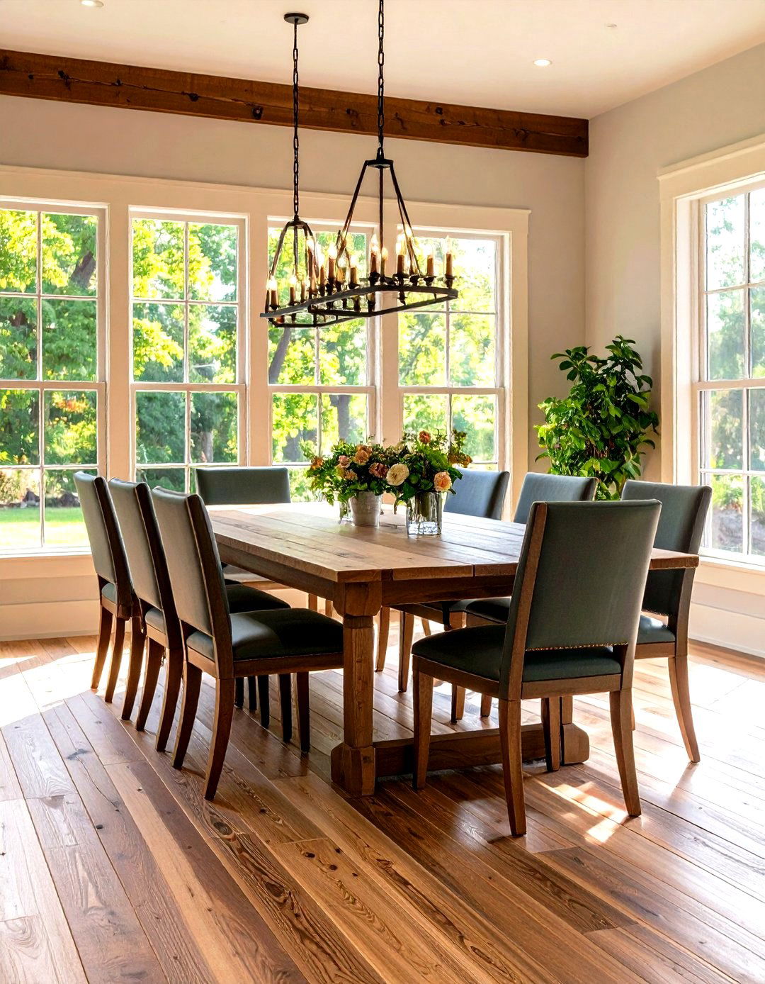 Wide Plank Wood Flooring - 30 rustic dining room ideas