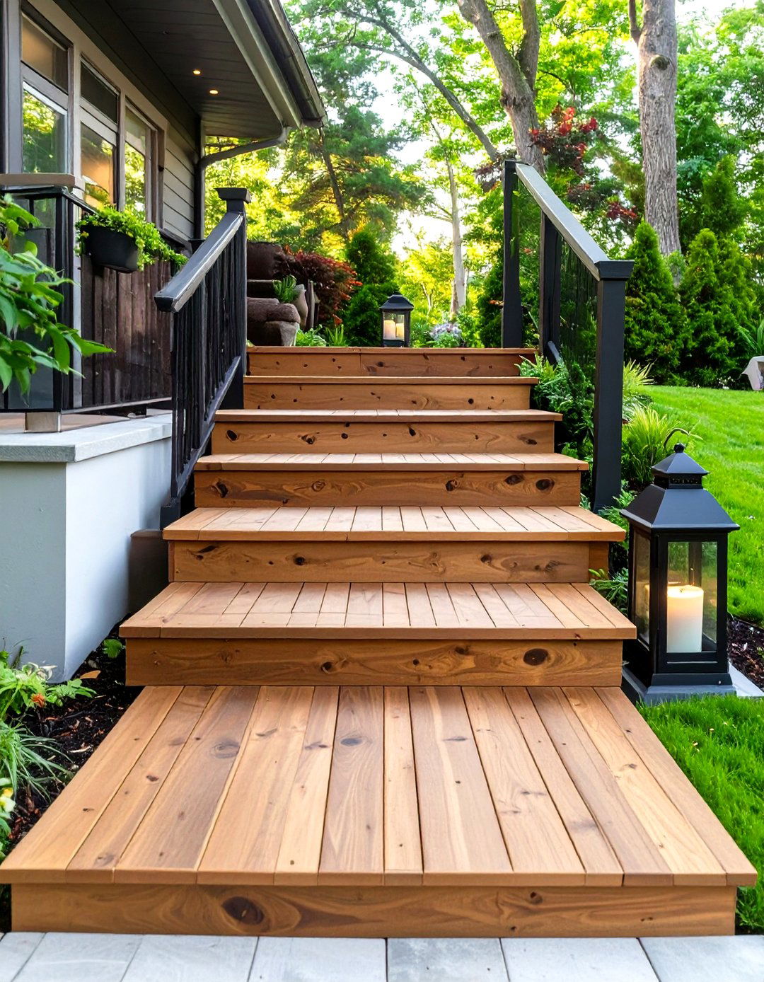 Wide Treads on Outdoor Deck Steps - 30 outdoor deck steps ideas