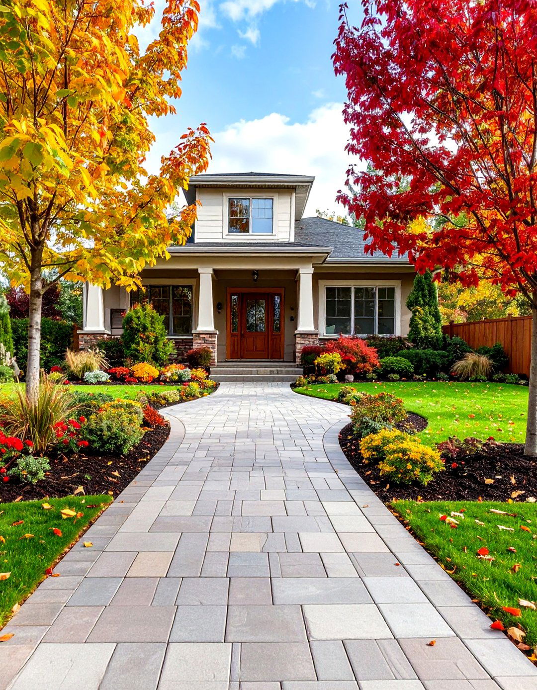 30 Front Yard Paver Walkway Ideas to Elevate Your Home - We Love Home Blog