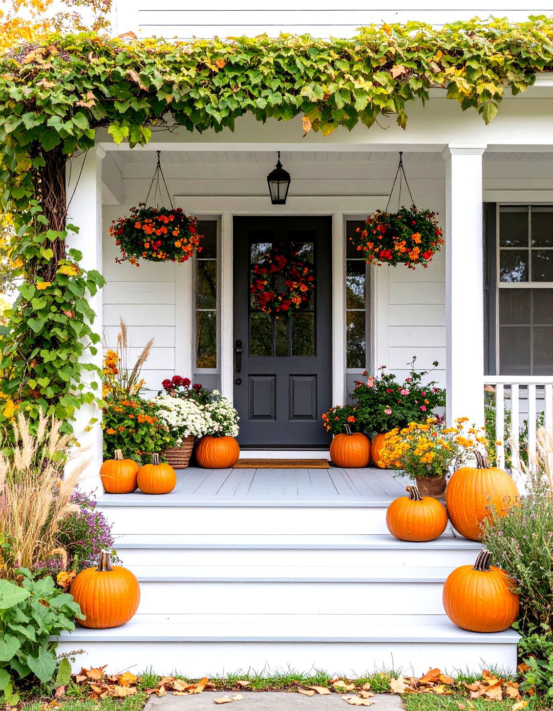 Wild and Overgrown Porch Garden - 30 fall porch decorating ideas