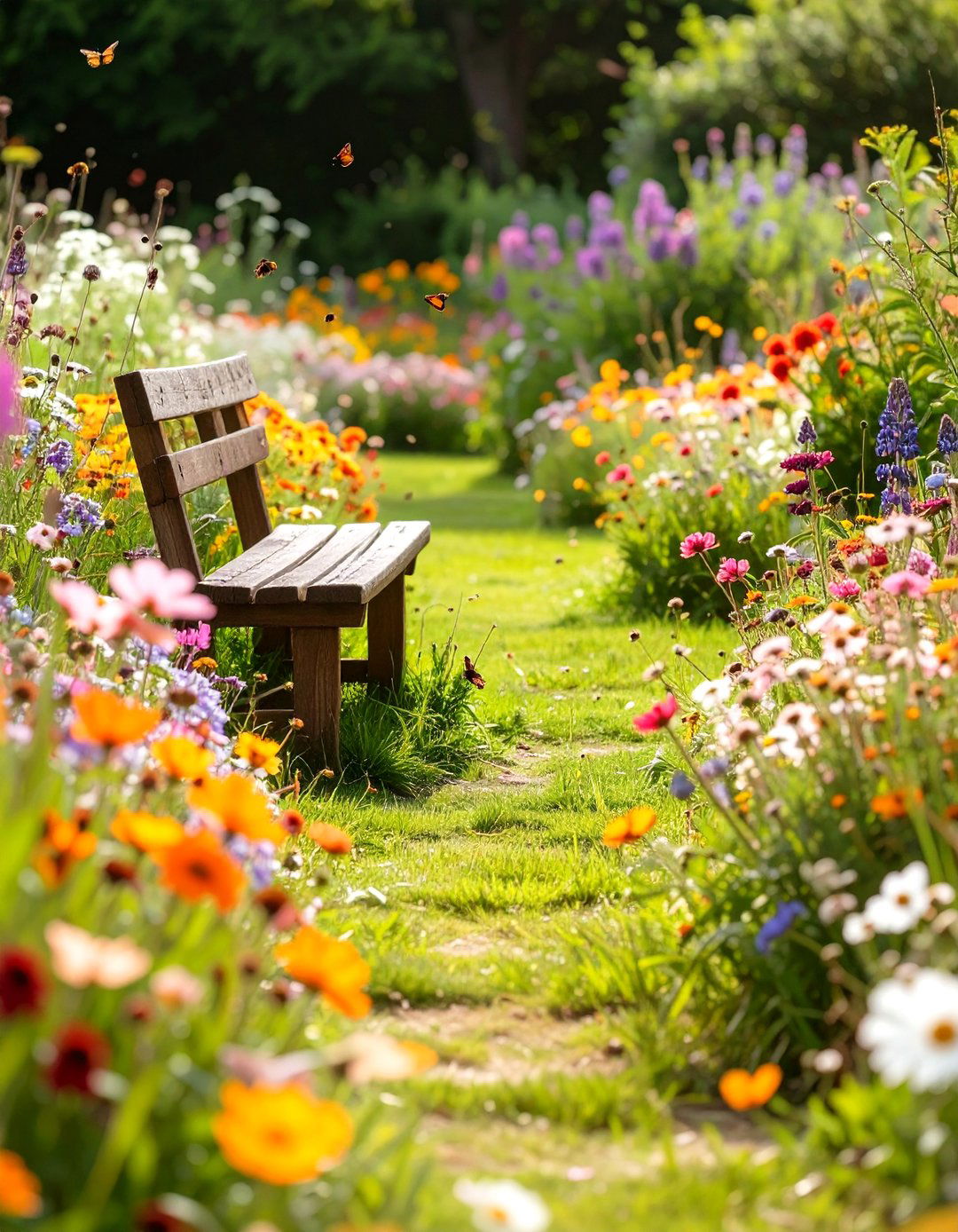 Wildflower Meadow Backyard - 30 cheap no grass backyard ideas