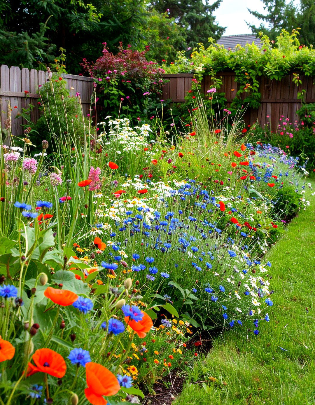 Wildflower Meadow Flower Bed - 30 backyard flower bed ideas