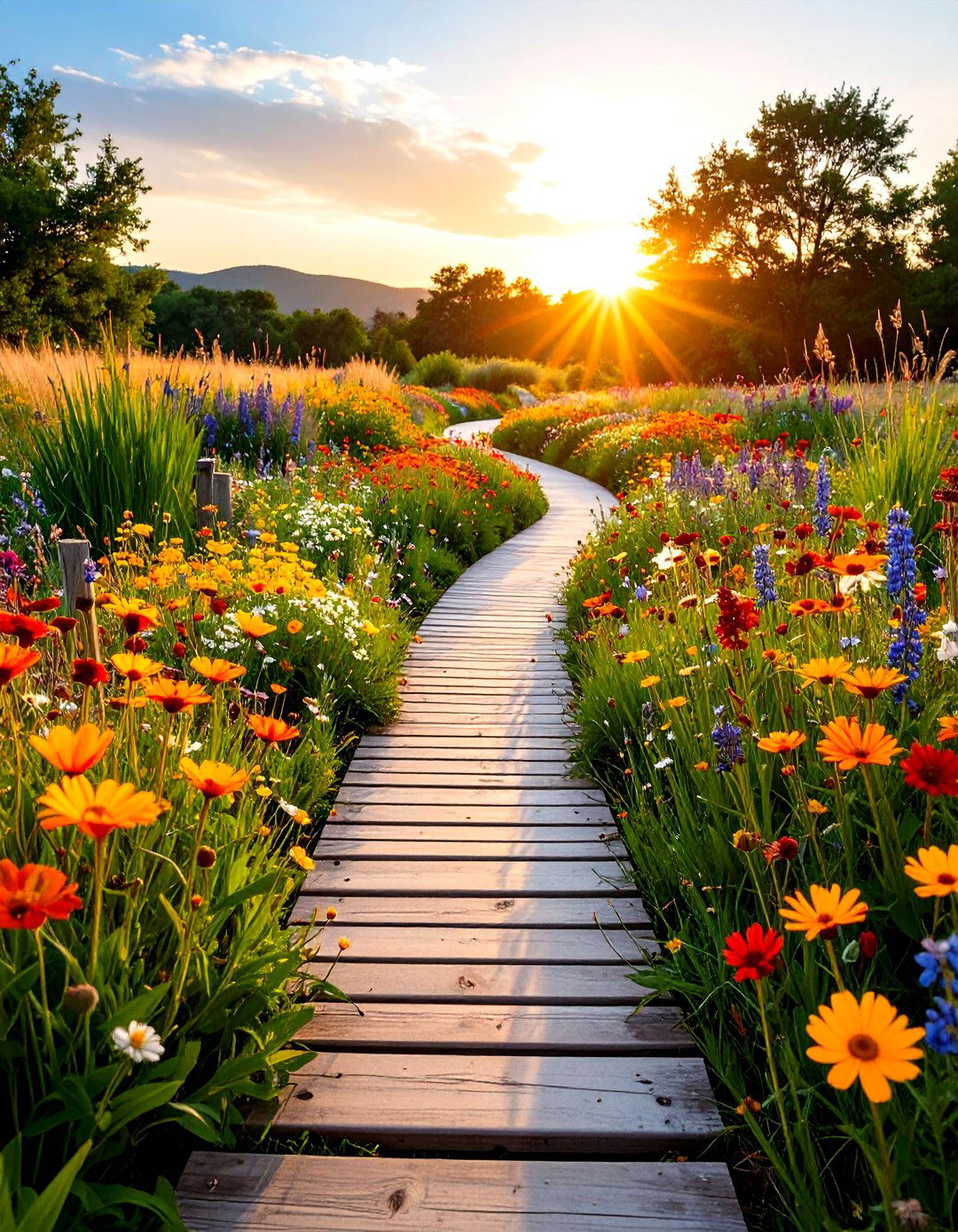 Wildflower Meadow Garden Walkway - 30 garden walkway ideas