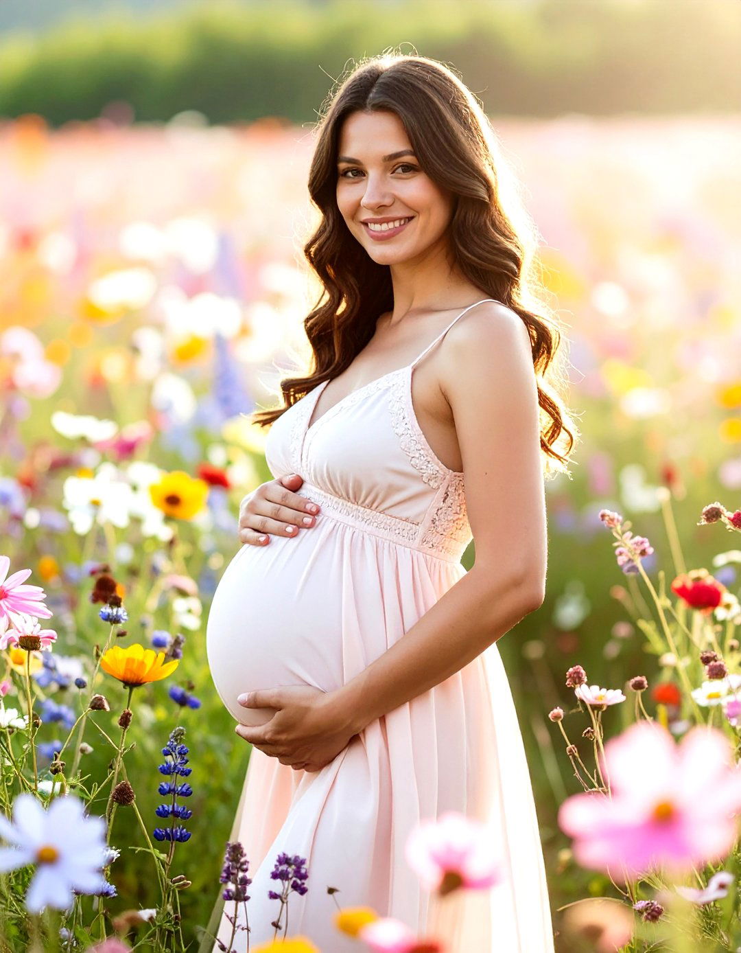 Wildflower Meadow Maternity Photoshoot - 30 outdoor maternity photoshoot ideas