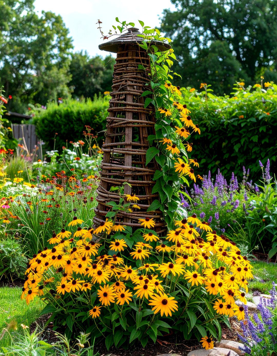 Willow Obelisk Garden Trellis - 30 garden trellis ideas