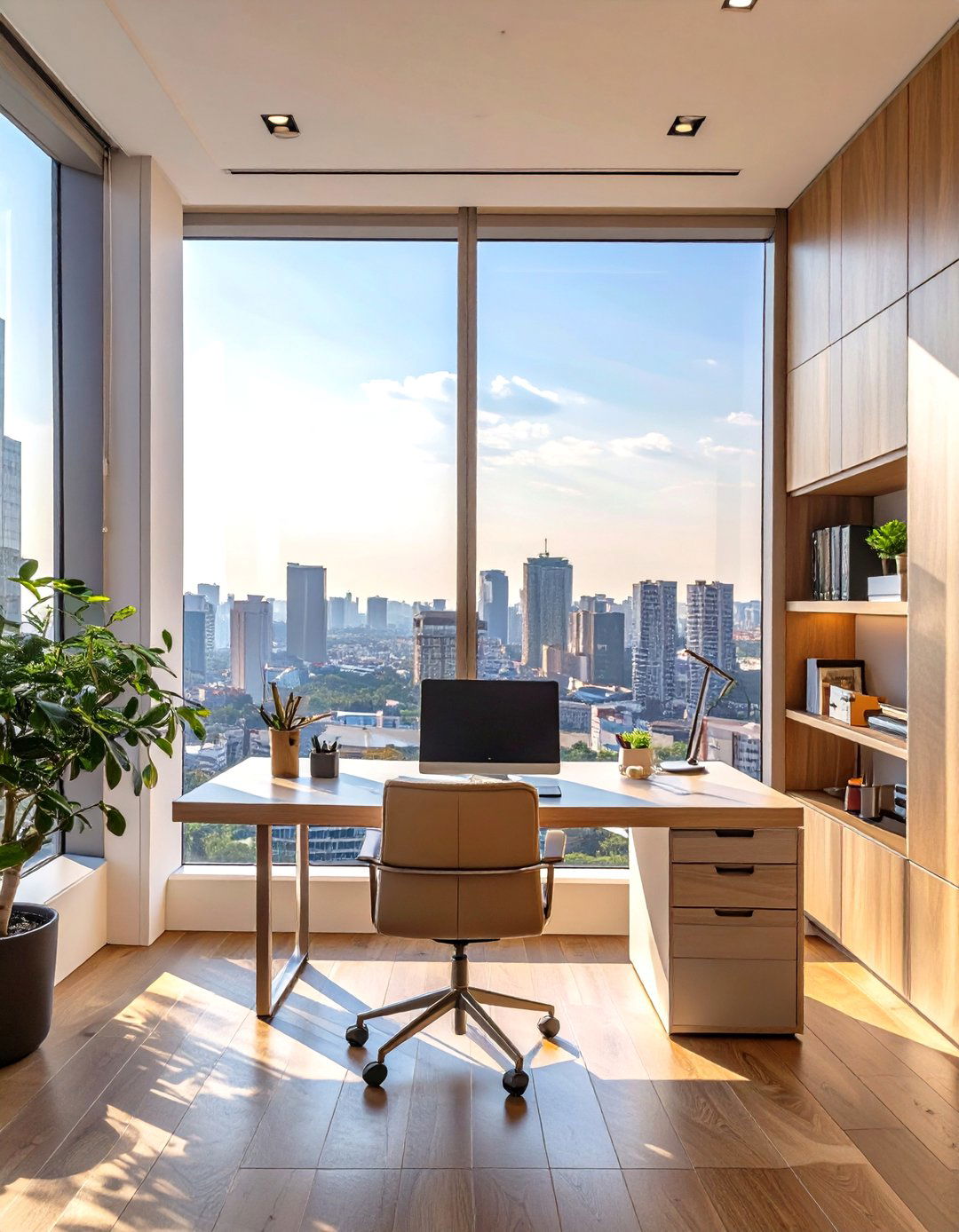 Window Facing Desk Layout - 30 small office interior design ideas