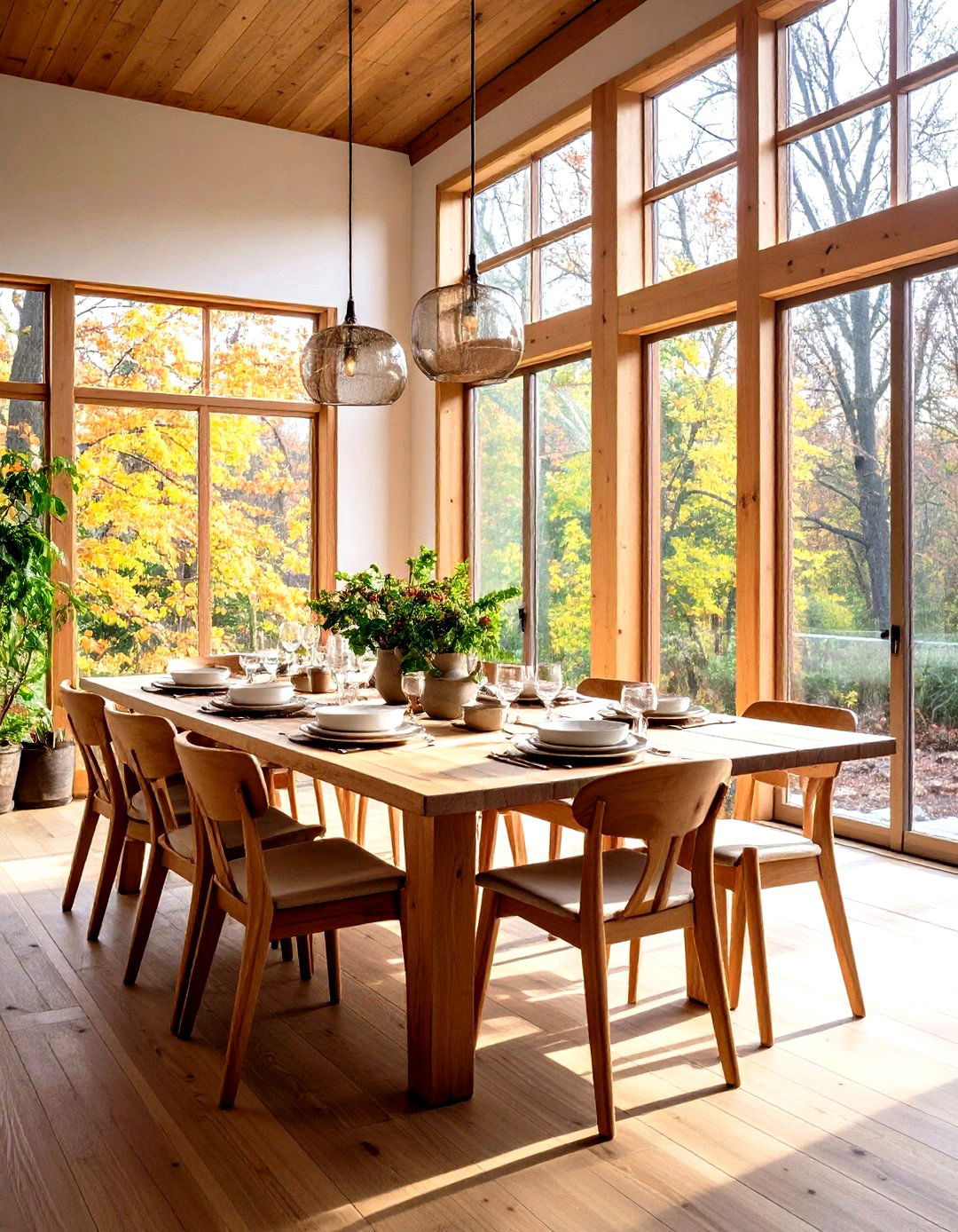 Window Frames Without Curtains - 30 rustic dining room ideas