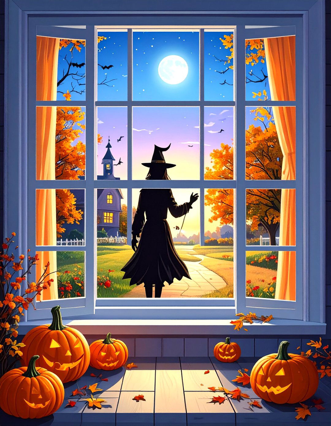 Window Silhouettes of Horror - 30 outdoor halloween decoration ideas