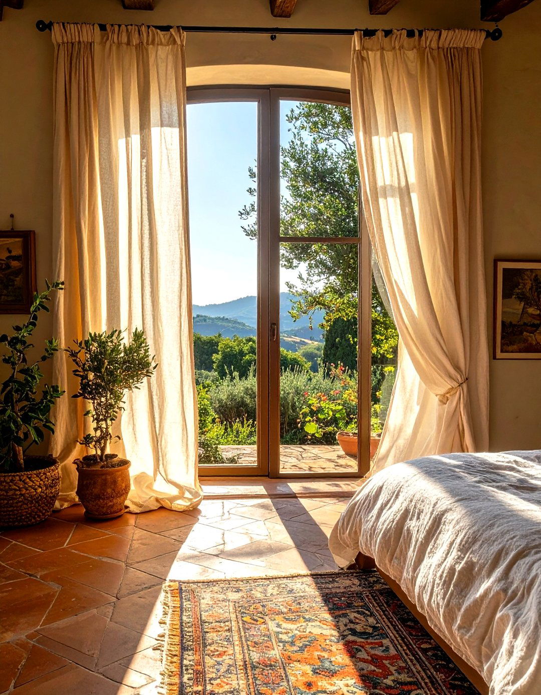 Window Treatments with Simple Linens - 30 tuscan interior design ideas