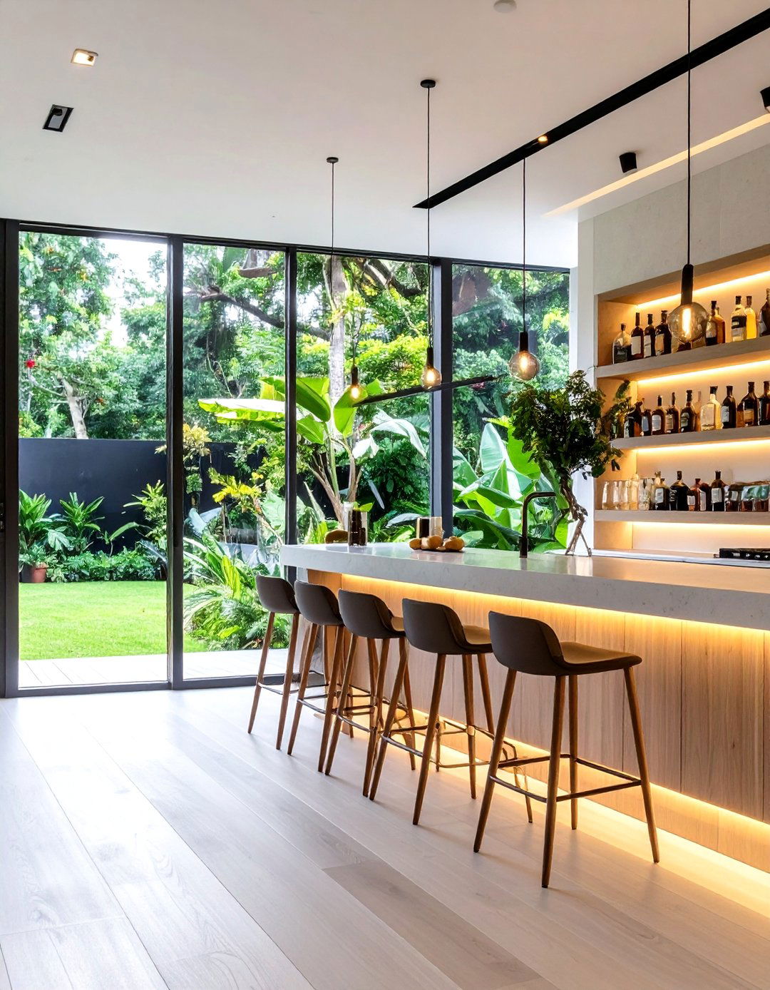 Window View Bar Backsplash - 30 bar backsplash ideas