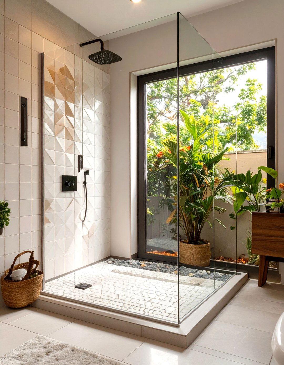 Window with Privacy Film - 30 window in shower ideas